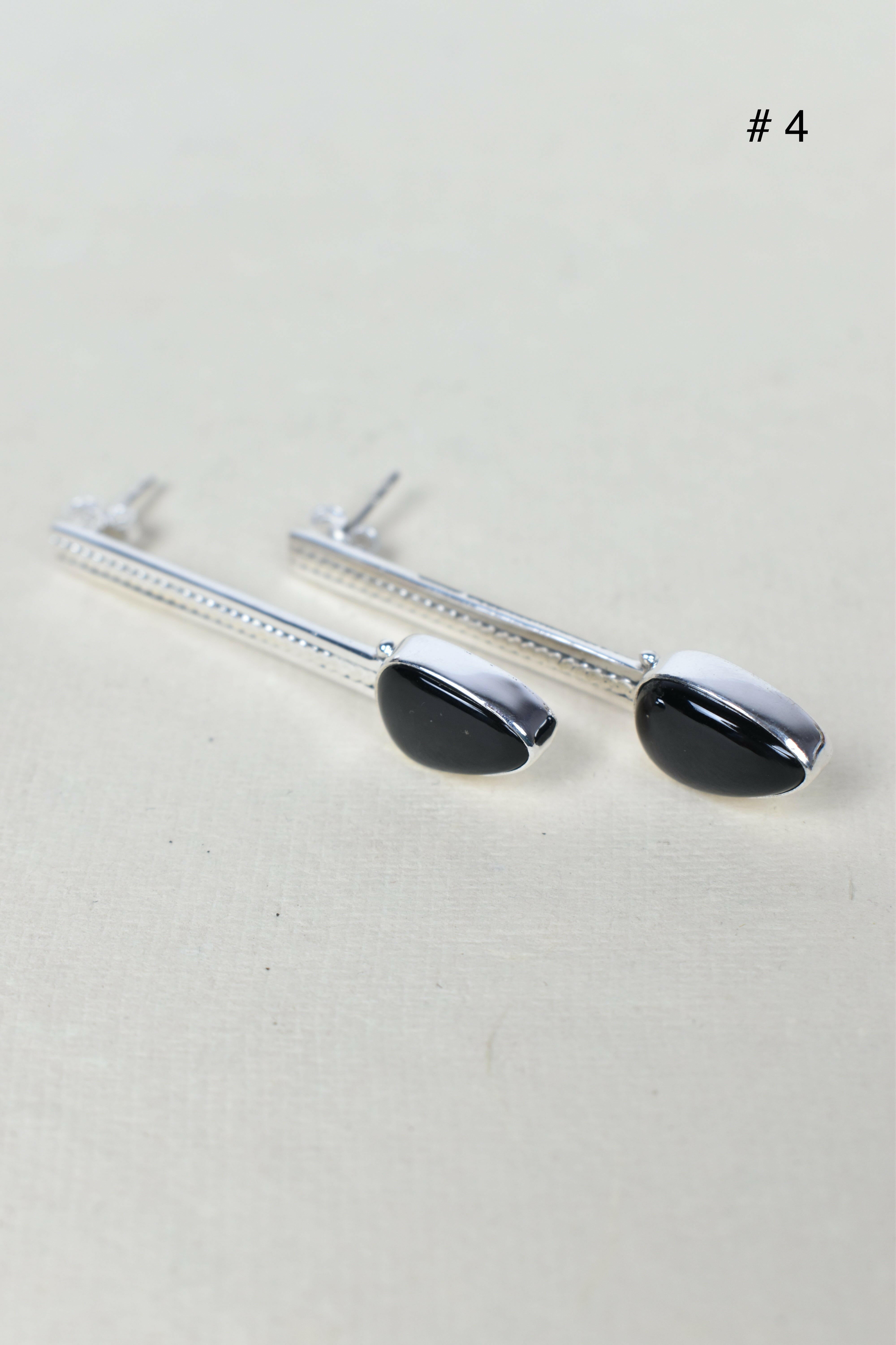 Silver Solitaire Bar Earrings-Drop Earrings-Krush Kandy, Women's Online Fashion Boutique Located in Phoenix, Arizona (Scottsdale Area)