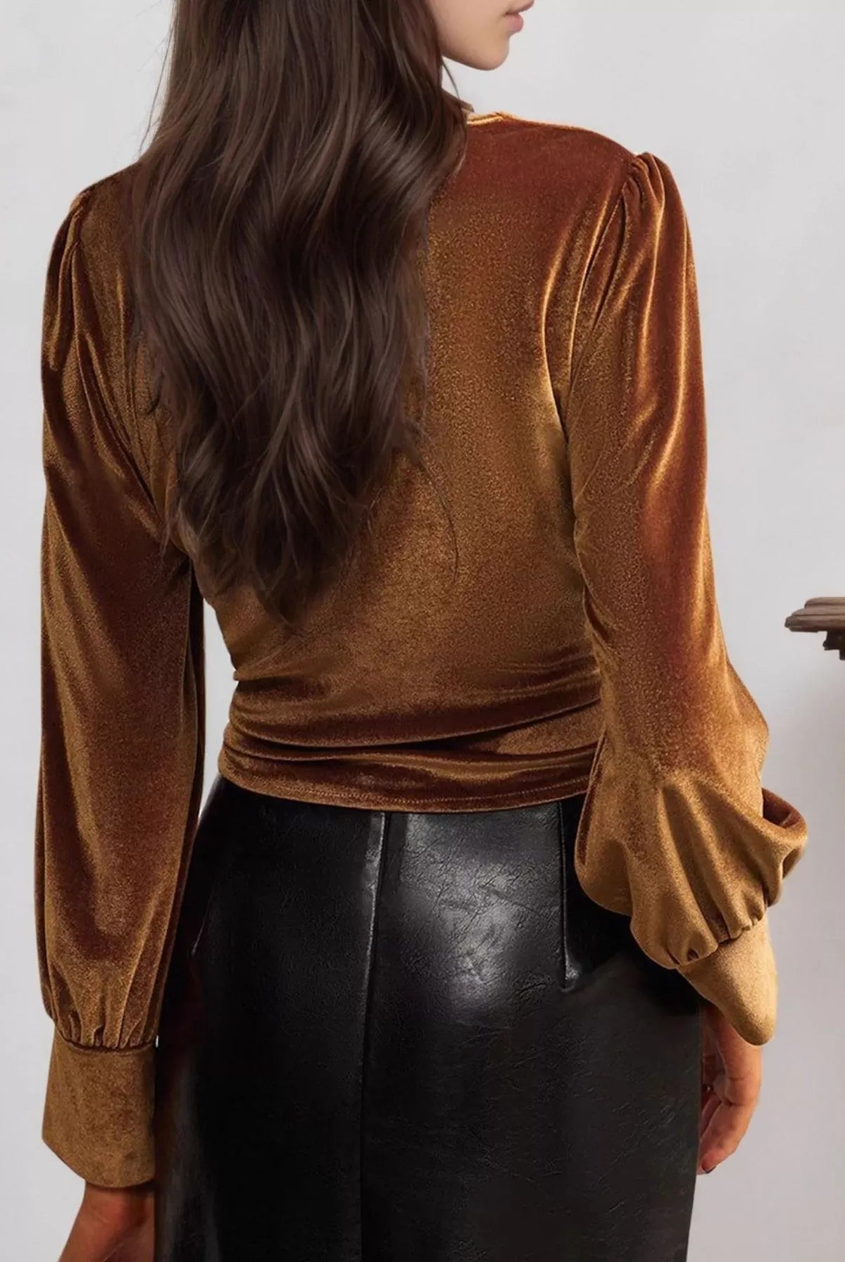 Twisted V-Neck Long Sleeve Blouse-Tops-Krush Kandy, Women's Online Fashion Boutique Located in Phoenix, Arizona (Scottsdale Area)