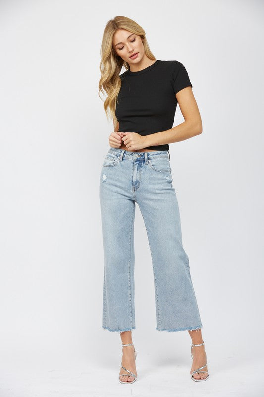 High Rise Ankle Wide Leg Jeans-Denim-Krush Kandy, Women's Online Fashion Boutique Located in Phoenix, Arizona (Scottsdale Area)