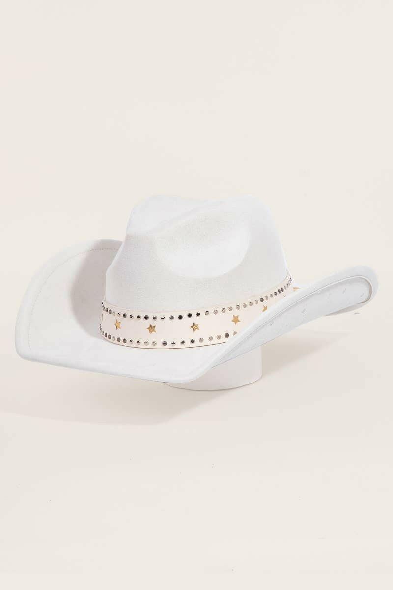 Studded Star Brim Cowboy Hat-Hats-Krush Kandy, Women's Online Fashion Boutique Located in Phoenix, Arizona (Scottsdale Area)