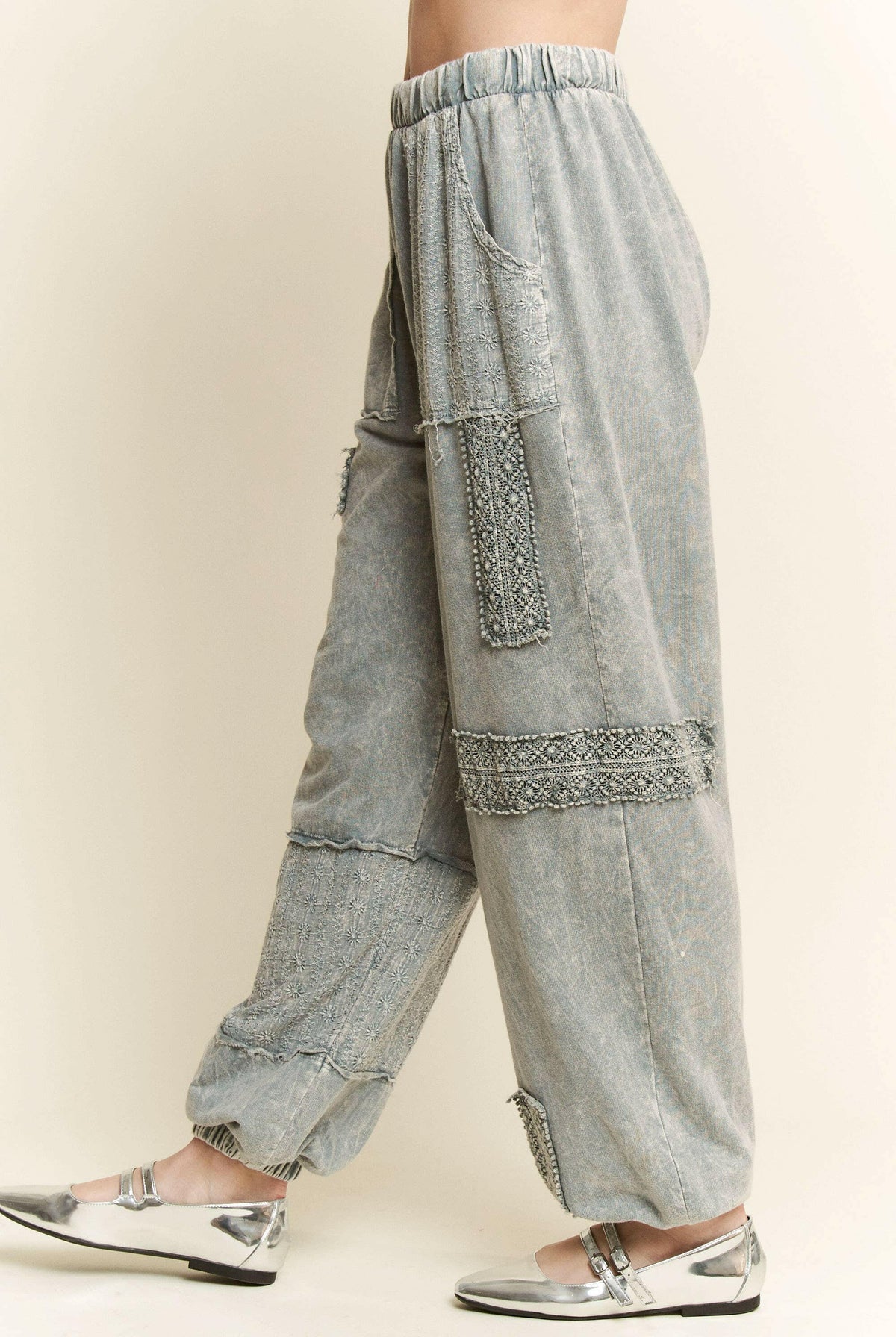 MineralWash Eyelet detailed Boho Joggers-Krush Kandy, Women's Online Fashion Boutique Located in Phoenix, Arizona (Scottsdale Area)