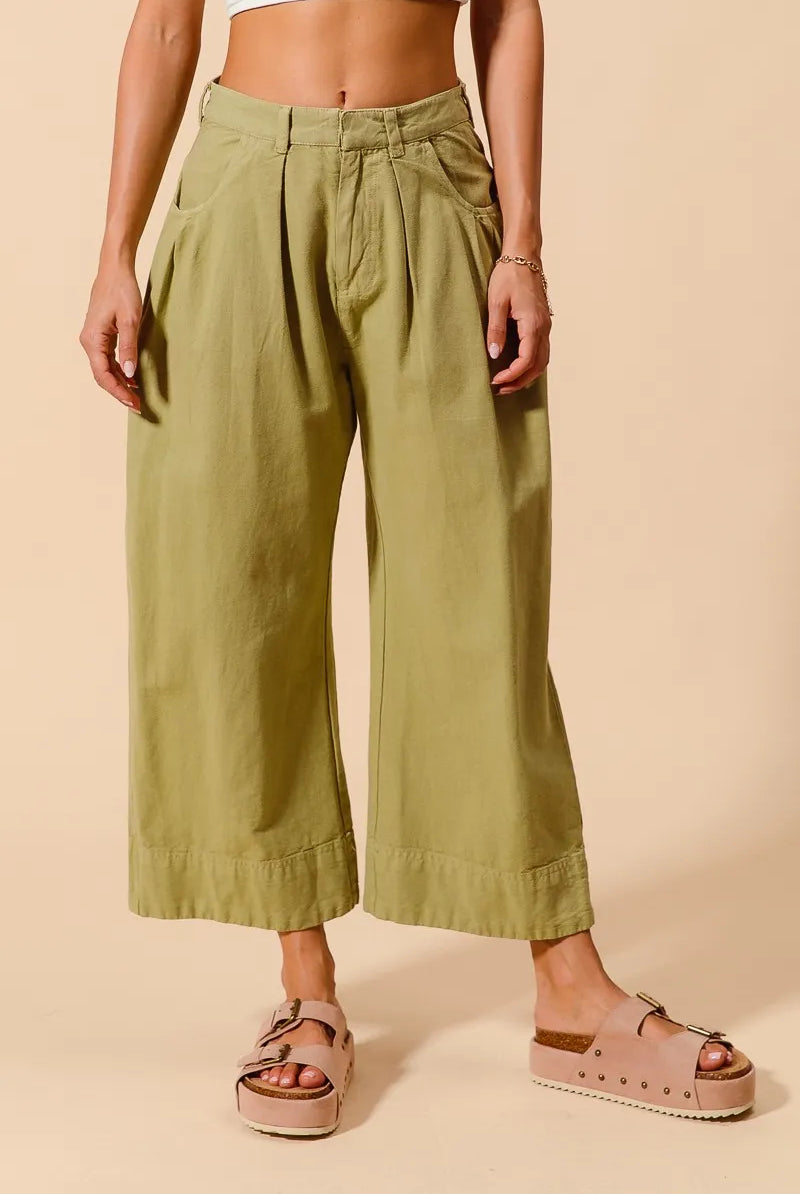 SO ME Mid Rise Wide Leg Chino Pants With Pockets-Pants-Krush Kandy, Women's Online Fashion Boutique Located in Phoenix, Arizona (Scottsdale Area)