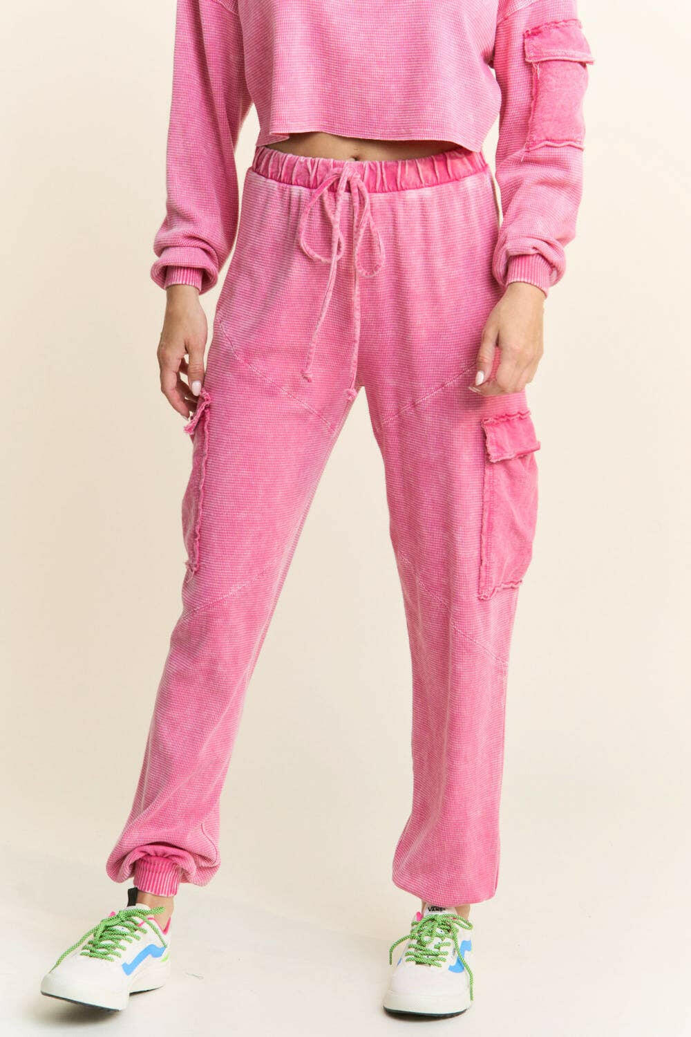 J.HER Mineral Wash Cargo pocket detail Joggers-Krush Kandy, Women's Online Fashion Boutique Located in Phoenix, Arizona (Scottsdale Area)