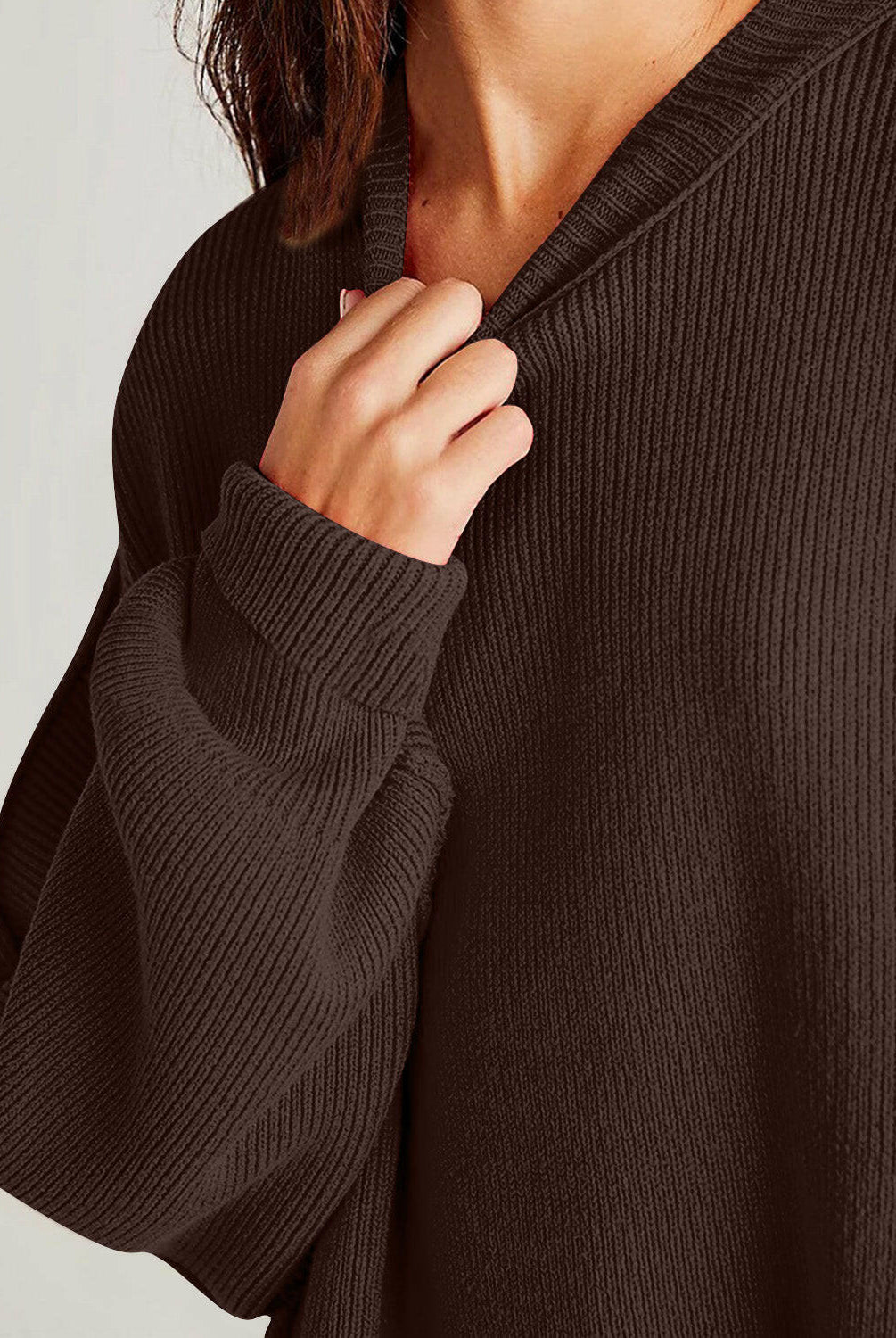 Double Take Side Slit Round Neck Long Sleeve Sweater-Sweaters-Krush Kandy, Women's Online Fashion Boutique Located in Phoenix, Arizona (Scottsdale Area)