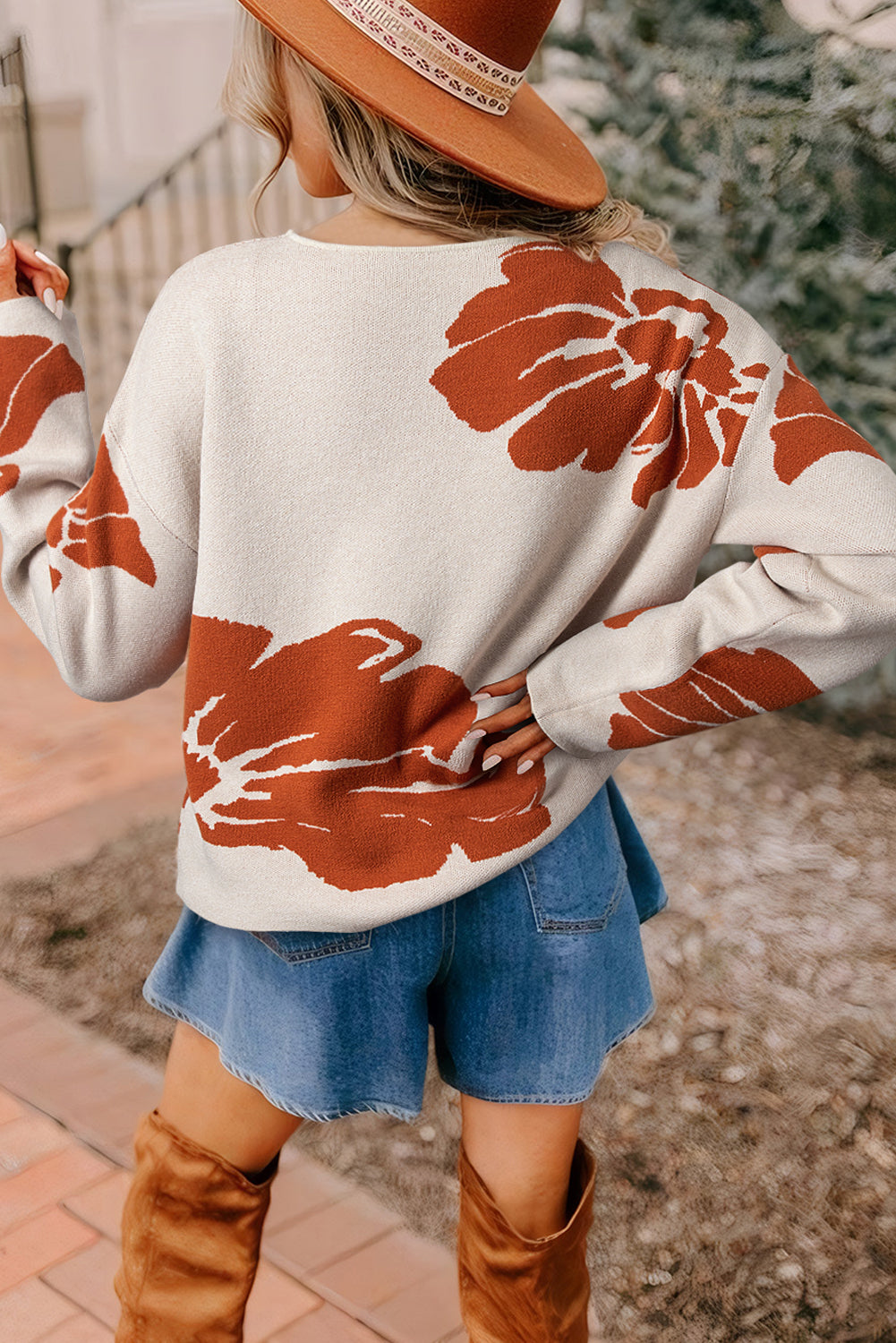 Bold Bloom Knit Sweater-Sweaters-Krush Kandy, Women's Online Fashion Boutique Located in Phoenix, Arizona (Scottsdale Area)
