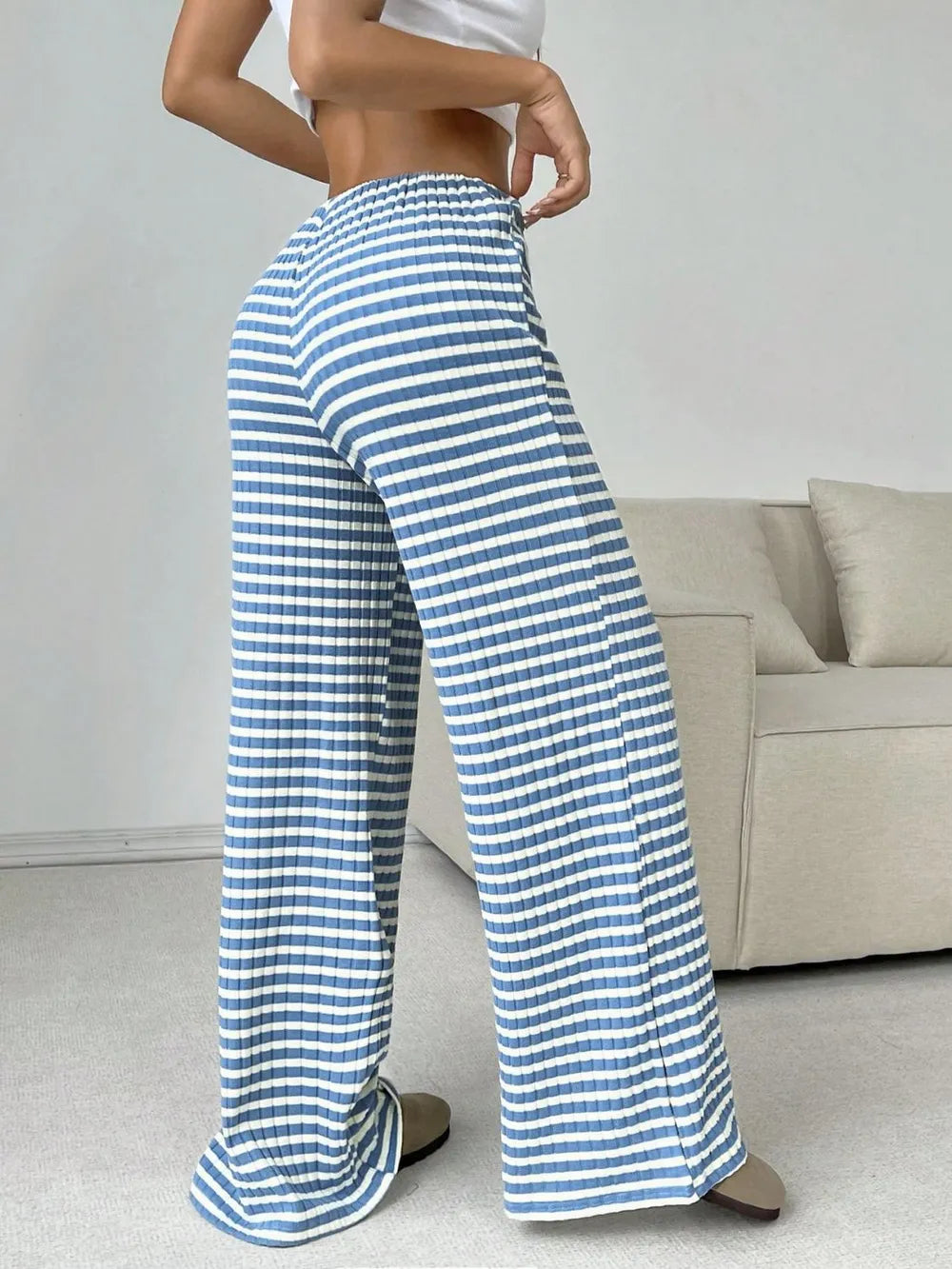 Tied Striped Wide Leg Pants-PANTS-Krush Kandy, Women's Online Fashion Boutique Located in Phoenix, Arizona (Scottsdale Area)