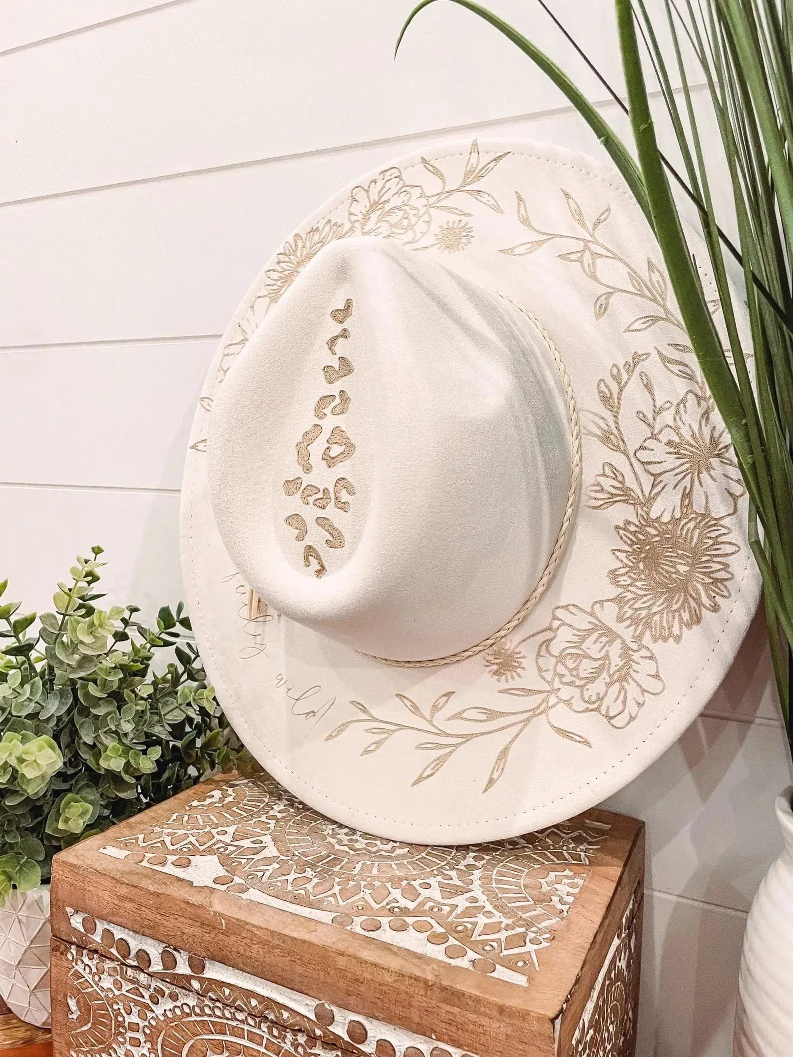 Engraved Floral Hat-Hats-Krush Kandy, Women's Online Fashion Boutique Located in Phoenix, Arizona (Scottsdale Area)