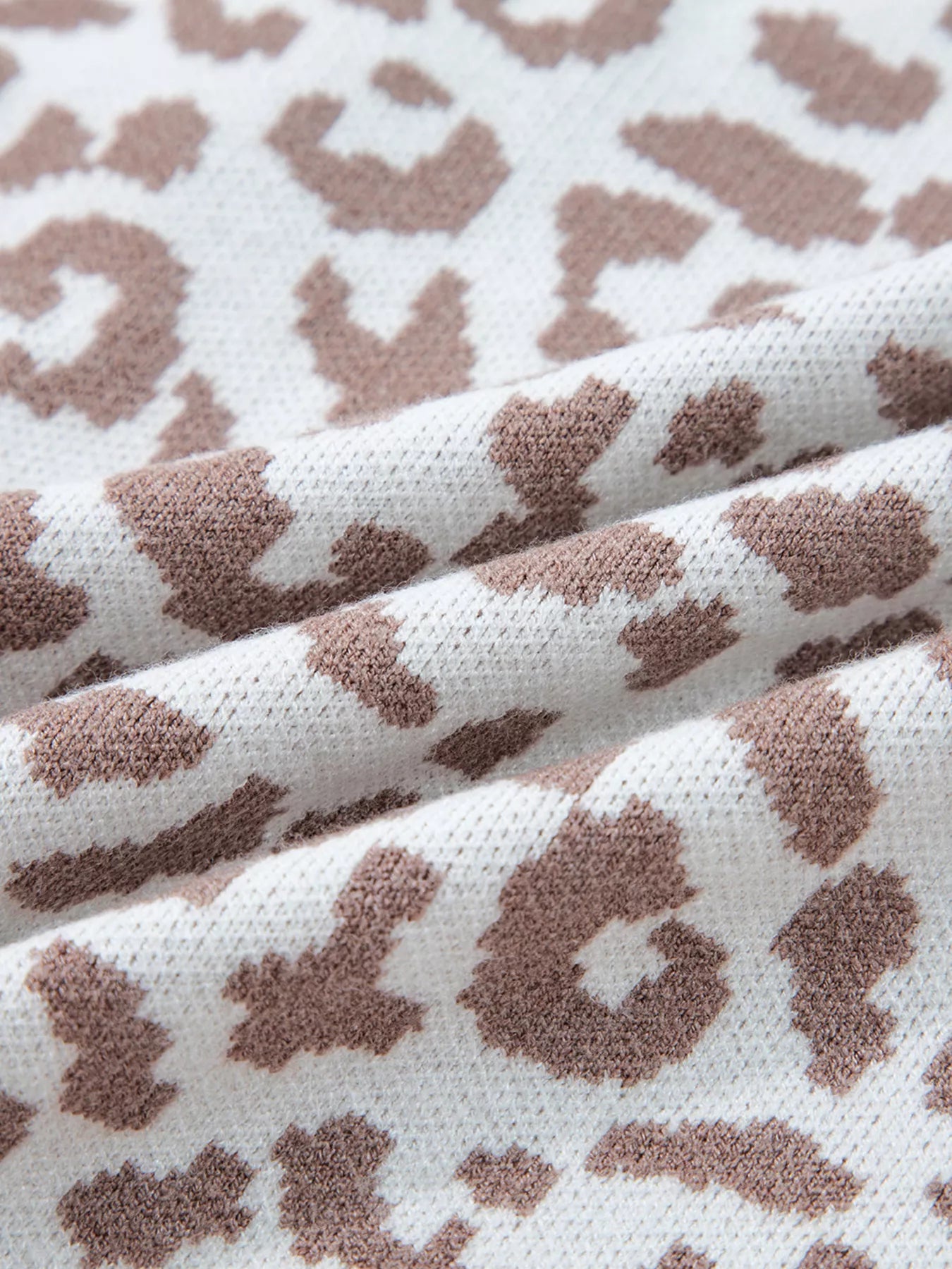 Leopard Drop Shoulder Chunky Knitted Cardigan-Sweater-Krush Kandy, Women's Online Fashion Boutique Located in Phoenix, Arizona (Scottsdale Area)