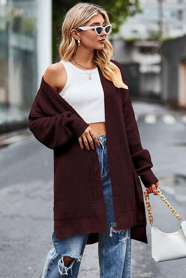 Long Sleeve Waffle-Knit Cardigan-Krush Kandy, Women's Online Fashion Boutique Located in Phoenix, Arizona (Scottsdale Area)