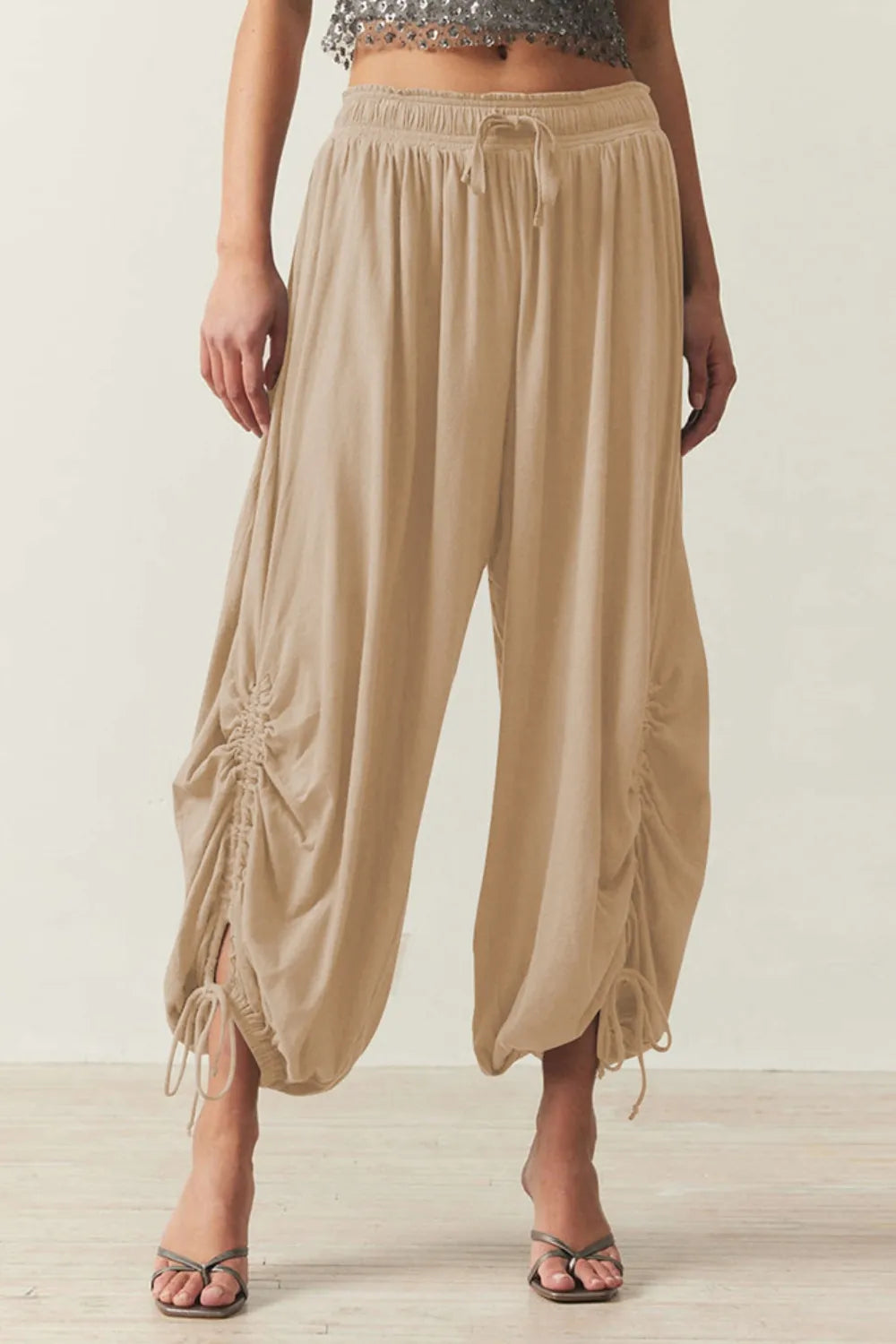 Drawstring Ruched Pants-Krush Kandy, Women's Online Fashion Boutique Located in Phoenix, Arizona (Scottsdale Area)