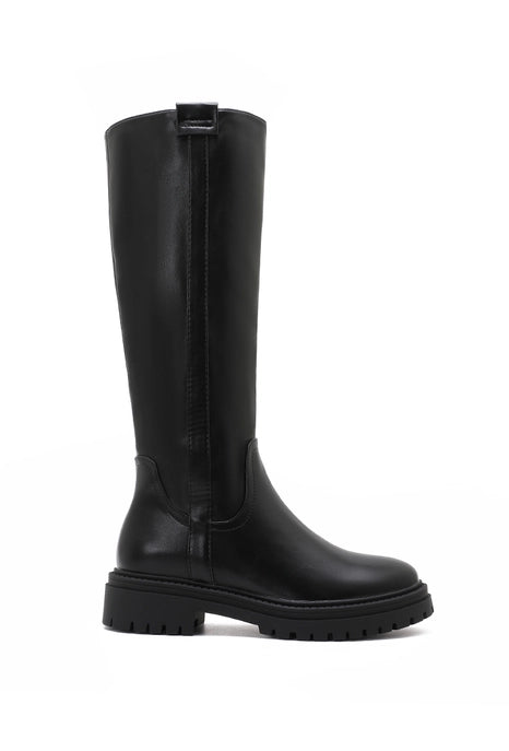 Black Knee High Lug Sole Boot-Shoes-Krush Kandy, Women's Online Fashion Boutique Located in Phoenix, Arizona (Scottsdale Area)