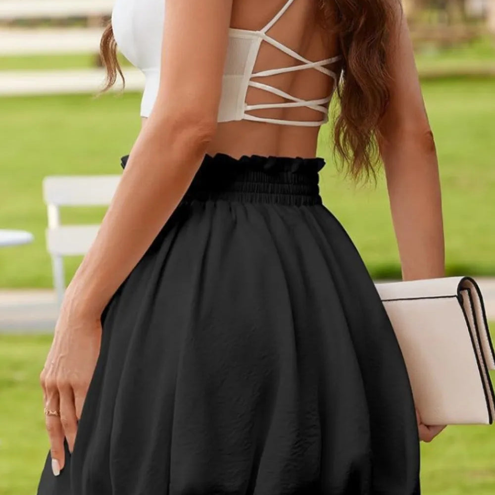 Frill Smocked Mini Skirt-Skirts-Krush Kandy, Women's Online Fashion Boutique Located in Phoenix, Arizona (Scottsdale Area)