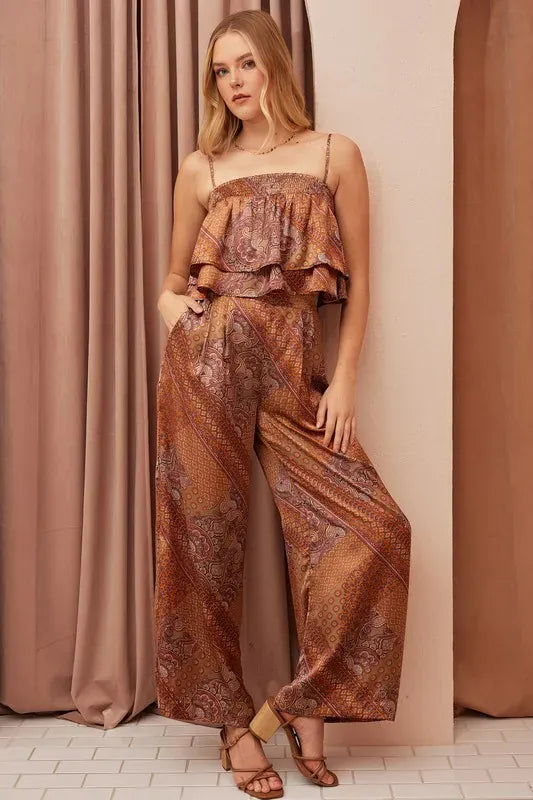 Mittoshop Paisley Patchwork Print Satin Wide Leg Pants-pants-Krush Kandy, Women's Online Fashion Boutique Located in Phoenix, Arizona (Scottsdale Area)