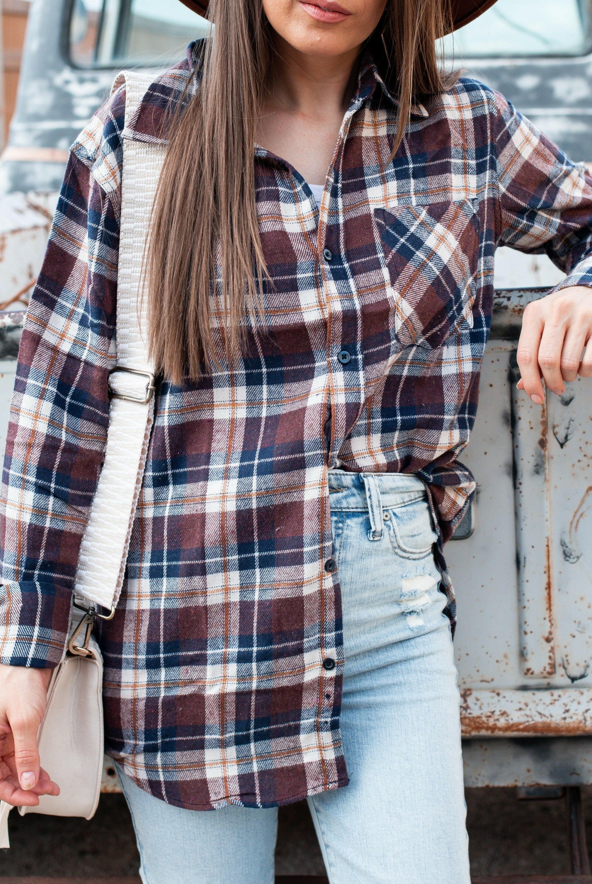 Cool As Ice Long Sleeve Plaid Top | S-2X, 3 Colors!-Long Sleeve Tops-Krush Kandy, Women's Online Fashion Boutique Located in Phoenix, Arizona (Scottsdale Area)