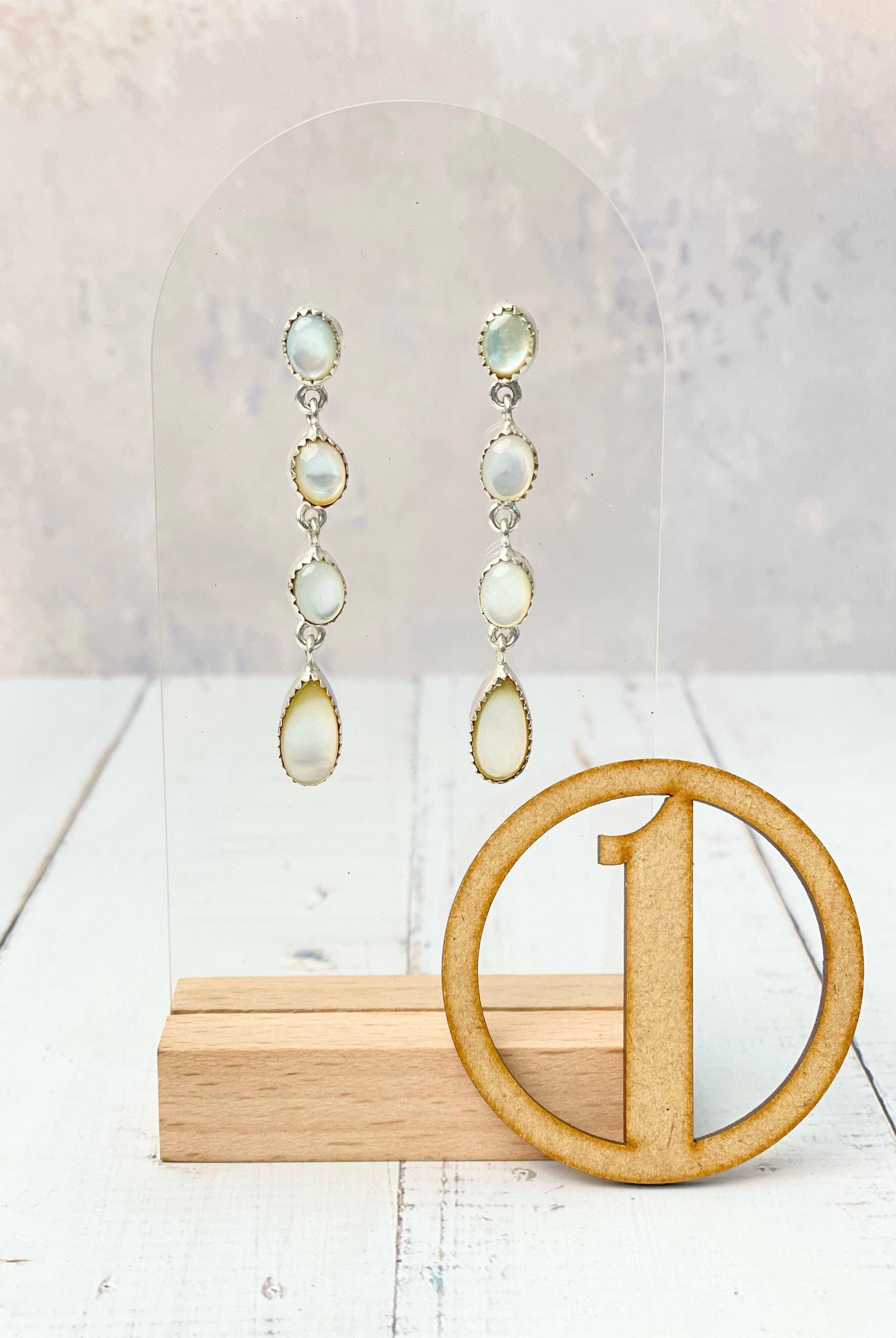 White Shell Stone Drop Earrings-Earrings-Krush Kandy, Women's Online Fashion Boutique Located in Phoenix, Arizona (Scottsdale Area)