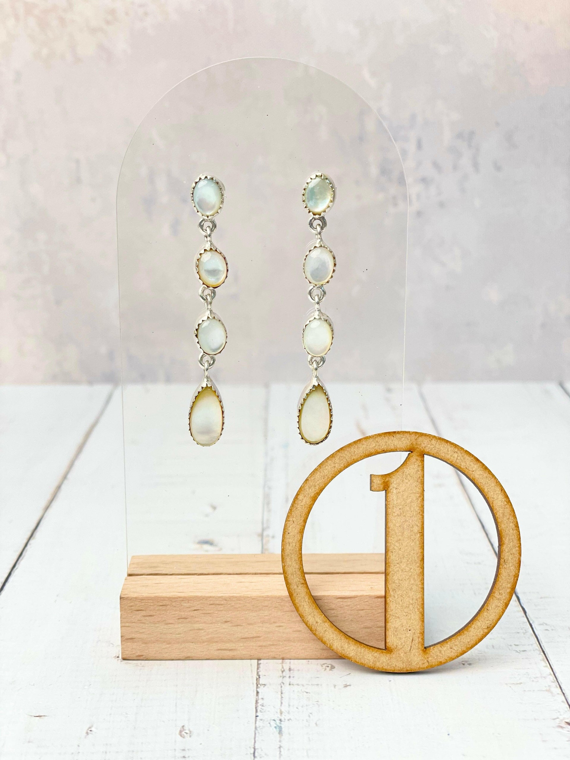White Shell Stone Drop Earrings-Earrings-Krush Kandy, Women's Online Fashion Boutique Located in Phoenix, Arizona (Scottsdale Area)
