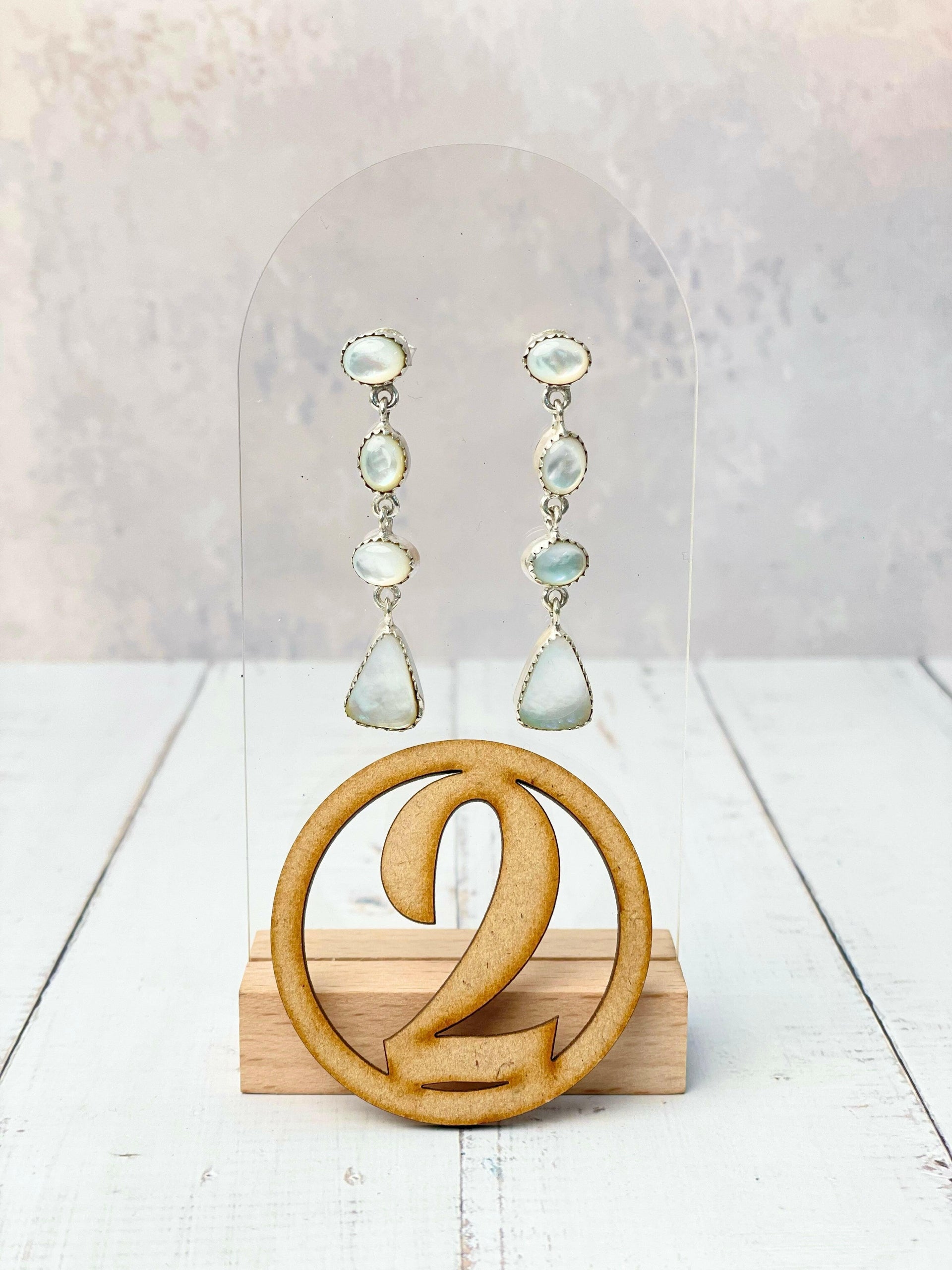 White Shell Stone Drop Earrings-Earrings-Krush Kandy, Women's Online Fashion Boutique Located in Phoenix, Arizona (Scottsdale Area)