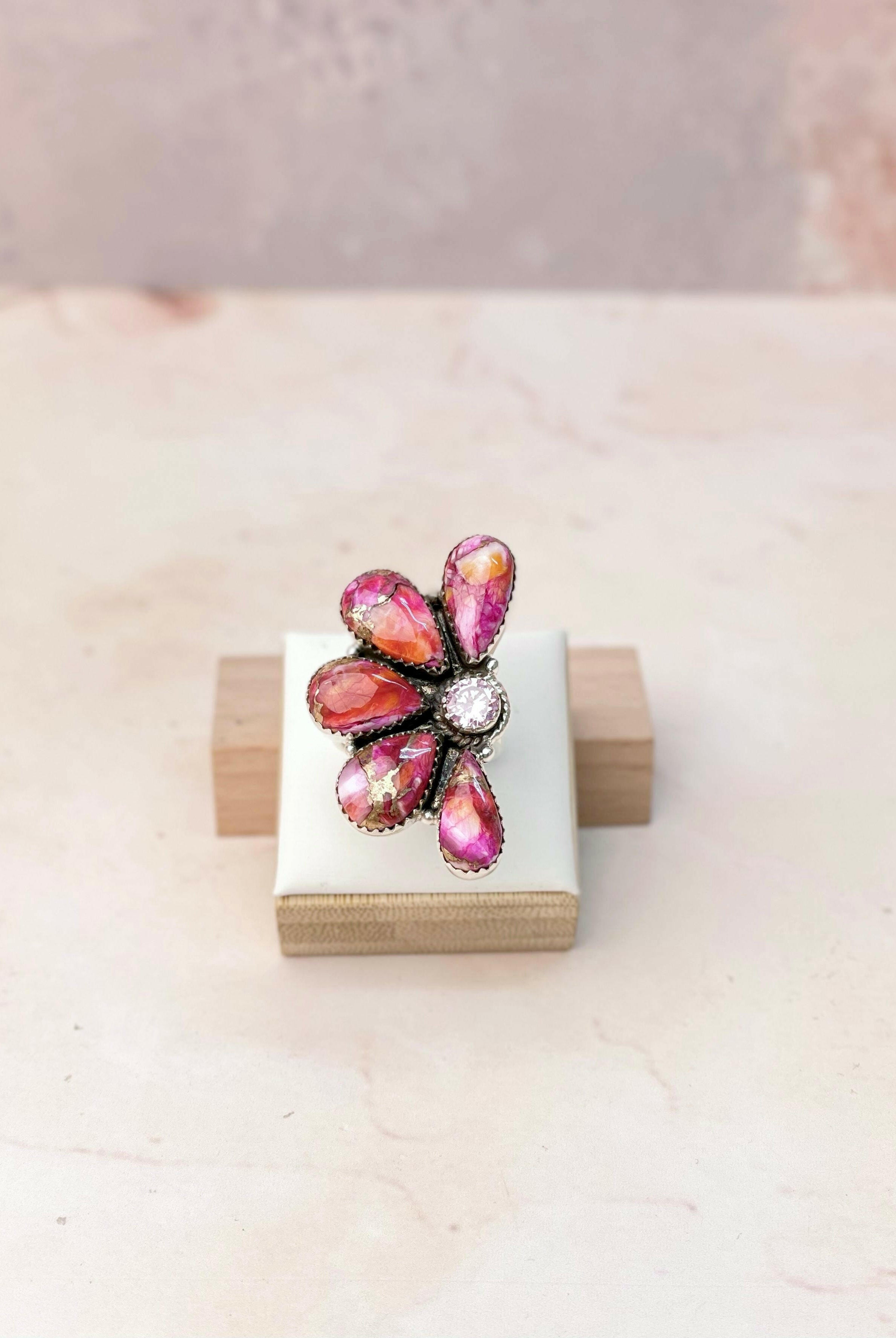 Star Burst Half Flower Ring-Rings-Krush Kandy, Women's Online Fashion Boutique Located in Phoenix, Arizona (Scottsdale Area)