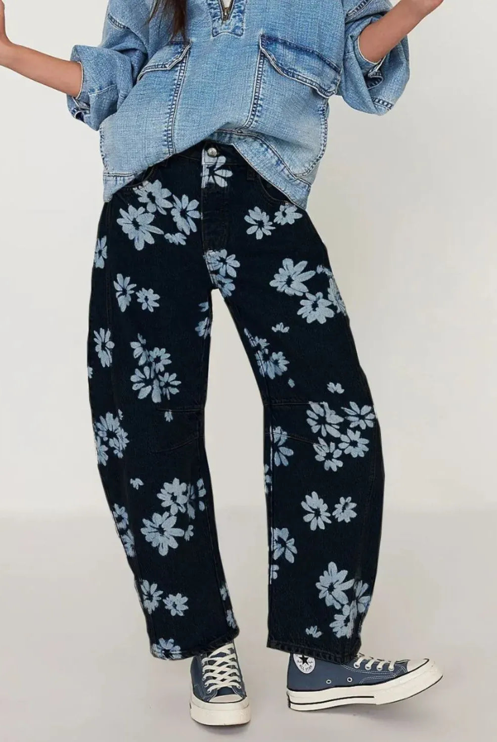 Printed Wide Leg Jeans-Denim-Krush Kandy, Women's Online Fashion Boutique Located in Phoenix, Arizona (Scottsdale Area)