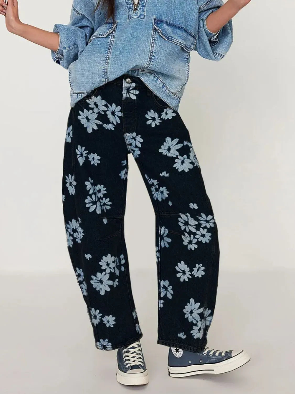 Printed Wide Leg Jeans-Denim-Krush Kandy, Women's Online Fashion Boutique Located in Phoenix, Arizona (Scottsdale Area)