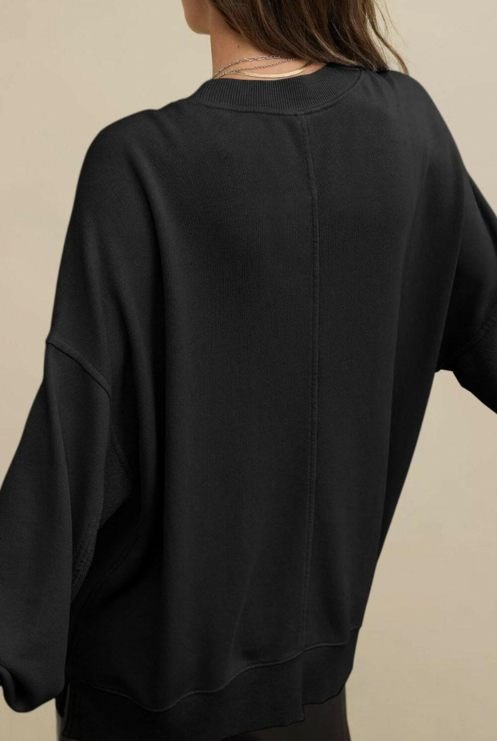 Side Slit Round Neck Long Sleeve Sweatshirt-Krush Kandy, Women's Online Fashion Boutique Located in Phoenix, Arizona (Scottsdale Area)