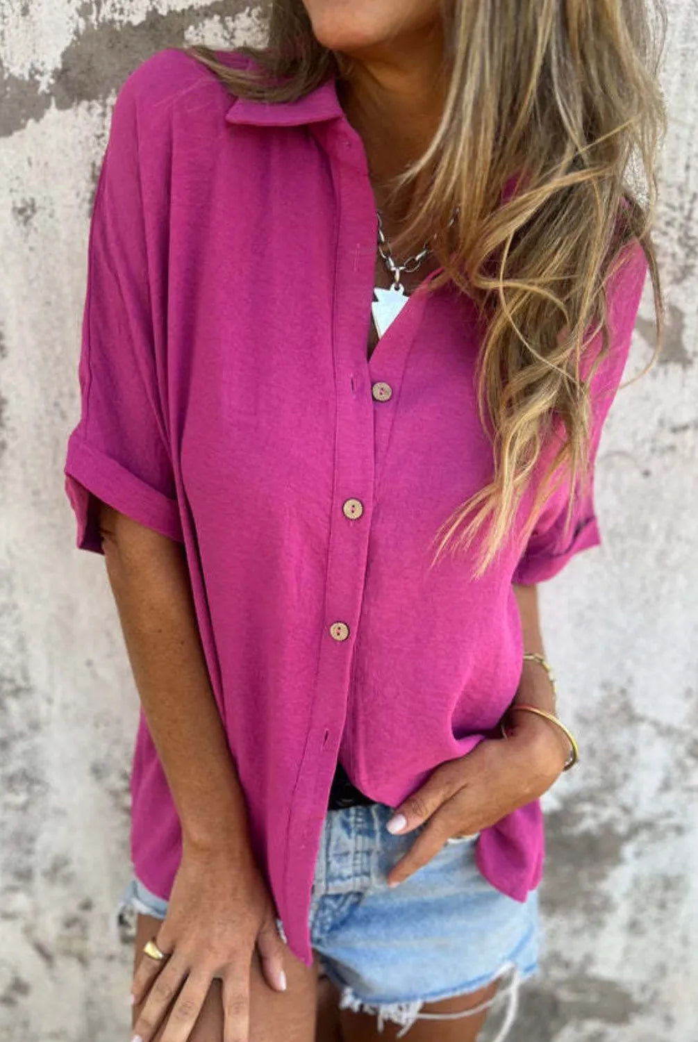 The Everyday Pop Button-Down Shirt-Krush Kandy, Women's Online Fashion Boutique Located in Phoenix, Arizona (Scottsdale Area)