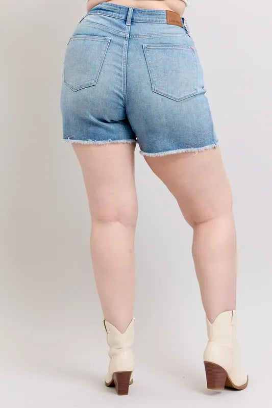 Judy Blue High Waist Western Embroidery Cut-Off Shorts-Denim-Krush Kandy, Women's Online Fashion Boutique Located in Phoenix, Arizona (Scottsdale Area)