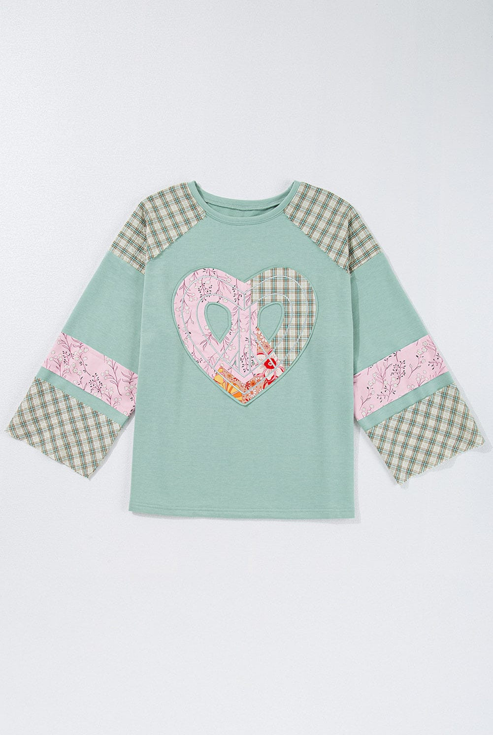 Patchwork Heart Top-Long Sleeve Tops-Krush Kandy, Women's Online Fashion Boutique Located in Phoenix, Arizona (Scottsdale Area)