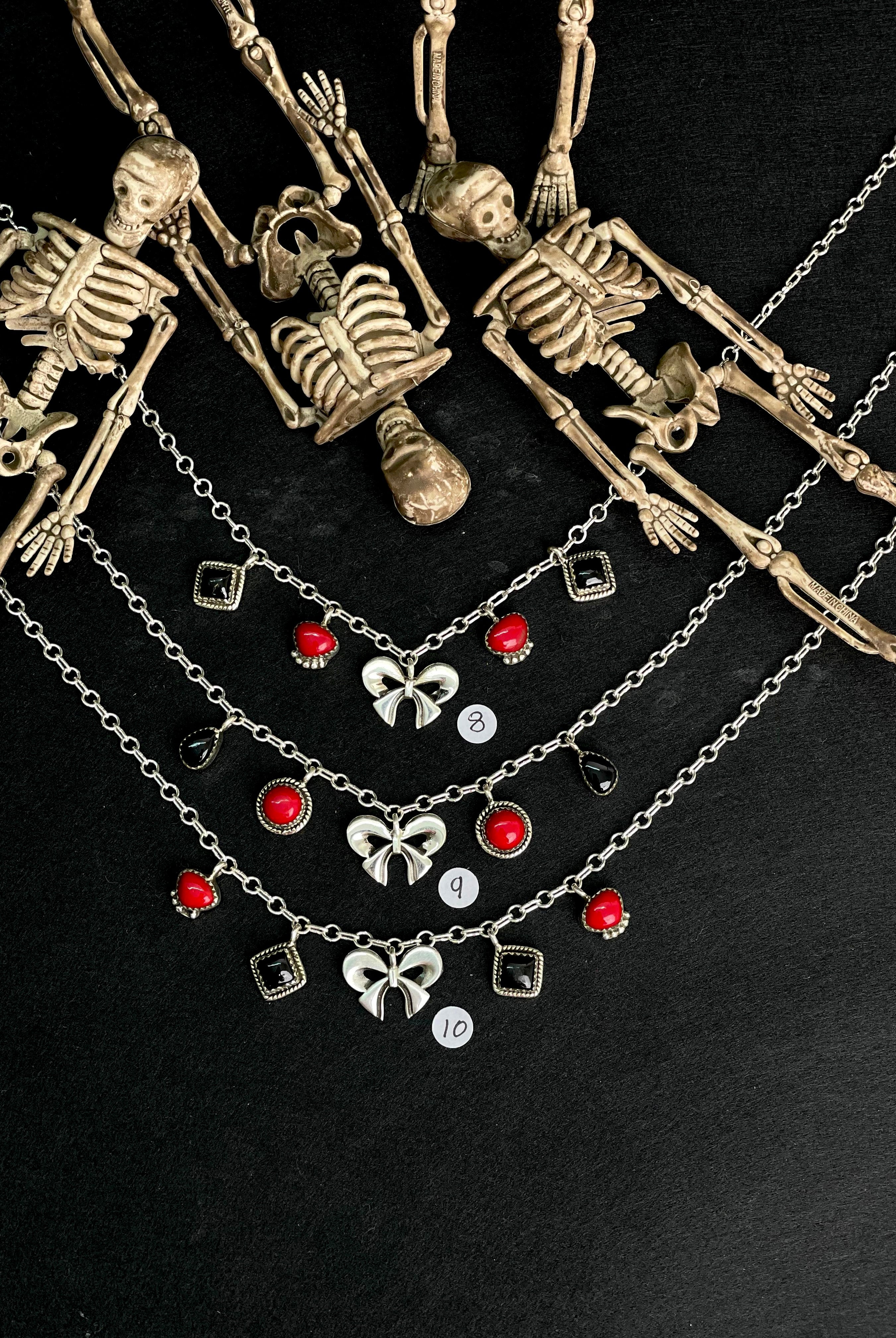 Halloween Chamer Necklace Rosarita & Black Onyx sno 13-Necklaces-Krush Kandy, Women's Online Fashion Boutique Located in Phoenix, Arizona (Scottsdale Area)