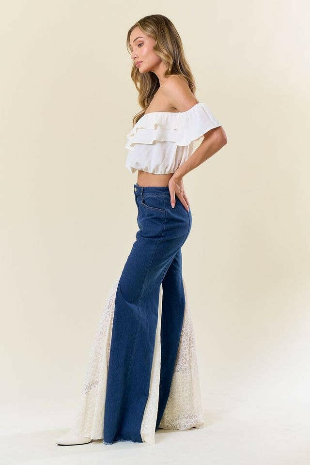 Laced Up and Laid Back Bell Bottoms-Denim-Krush Kandy, Women's Online Fashion Boutique Located in Phoenix, Arizona (Scottsdale Area)