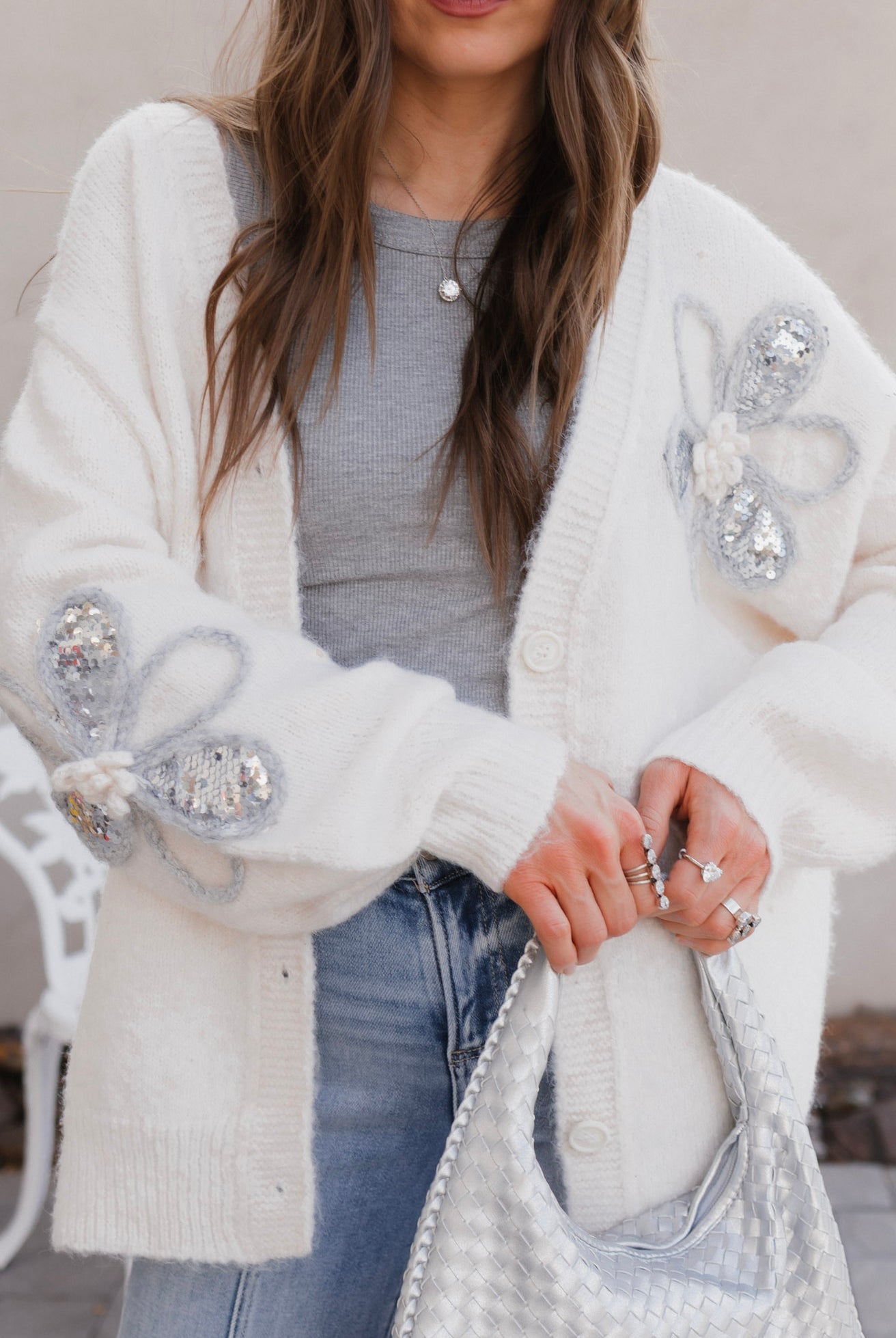 Simply Sweet Sequin Flower Cardigan | Pre-Order-Krush Kandy, Women's Online Fashion Boutique Located in Phoenix, Arizona (Scottsdale Area)
