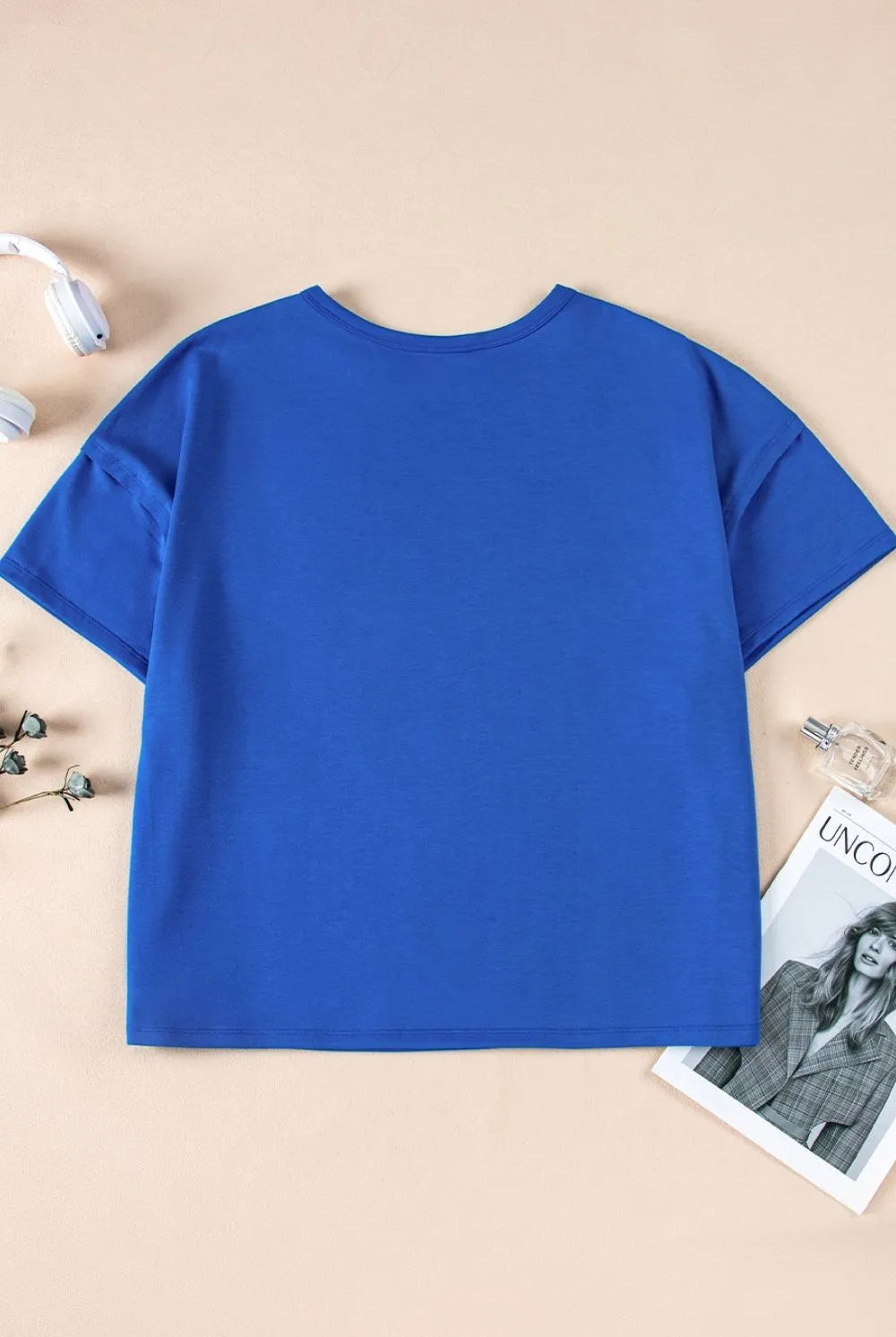 Patched Pocket Exposed Seam Oversize T-shirt-Tops-Krush Kandy, Women's Online Fashion Boutique Located in Phoenix, Arizona (Scottsdale Area)