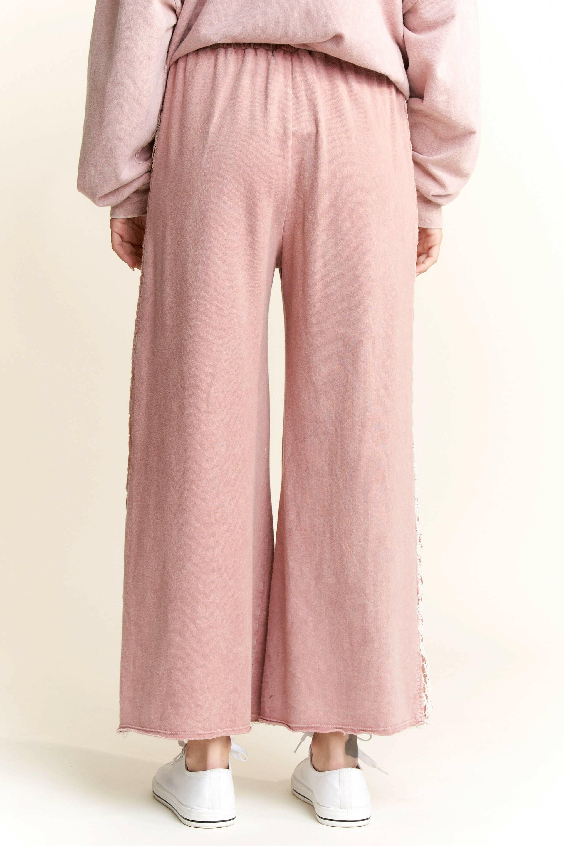 MineralWash Floral Daisy trim Pants-PANTS-Krush Kandy, Women's Online Fashion Boutique Located in Phoenix, Arizona (Scottsdale Area)