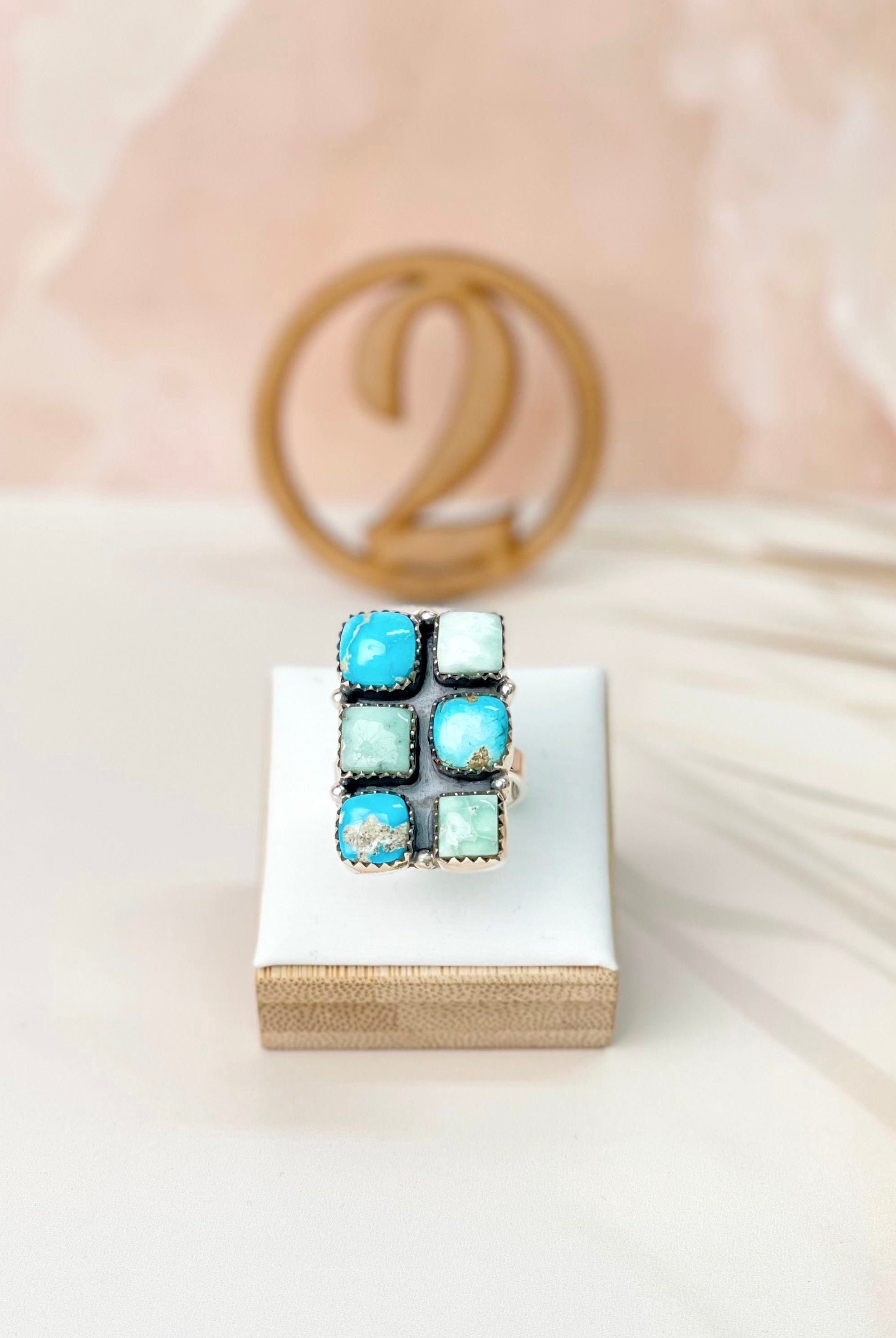 White Water Turquoise & Paloma Western Rings Bno. 12-Rings-Krush Kandy, Women's Online Fashion Boutique Located in Phoenix, Arizona (Scottsdale Area)