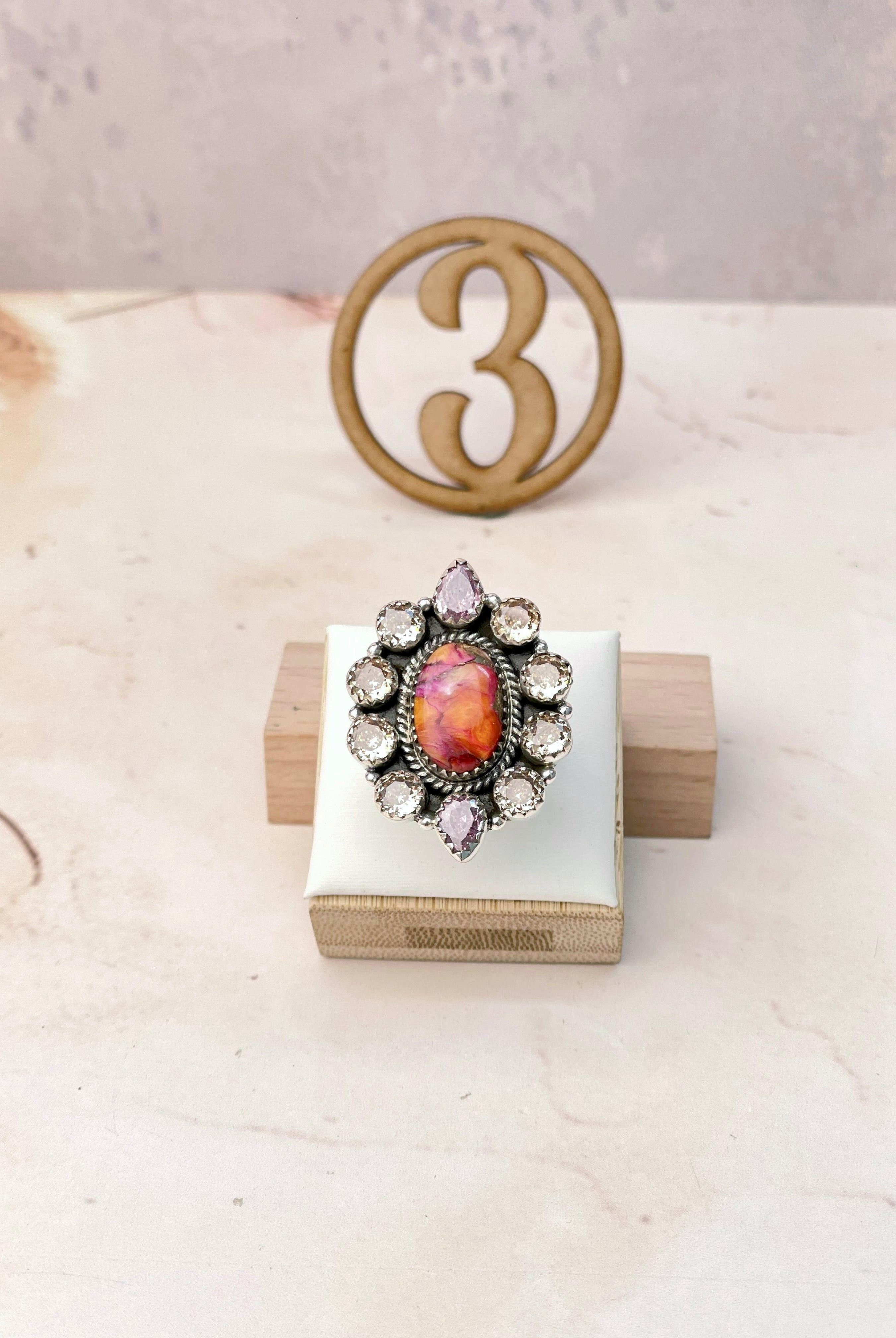 Star Burst Slab and Pink CZ Rings-Rings-Krush Kandy, Women's Online Fashion Boutique Located in Phoenix, Arizona (Scottsdale Area)