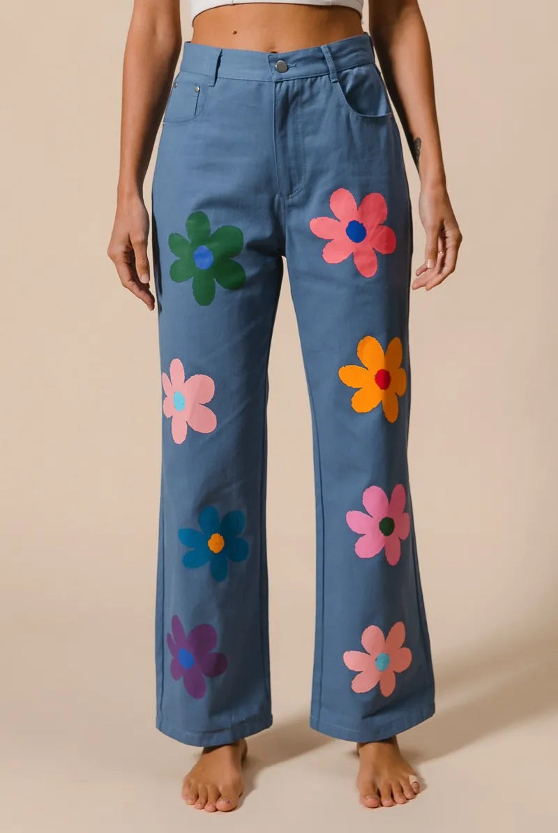 BiBi Floral Print Straight Leg Pants-PANTS-Krush Kandy, Women's Online Fashion Boutique Located in Phoenix, Arizona (Scottsdale Area)