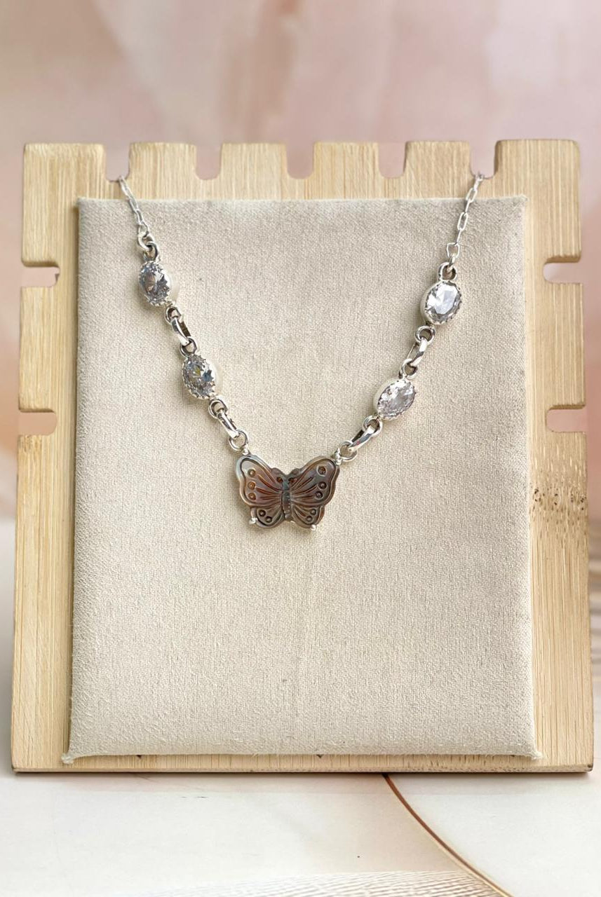 Coco Butterfly Crystal Necklace-Necklaces-Krush Kandy, Women's Online Fashion Boutique Located in Phoenix, Arizona (Scottsdale Area)