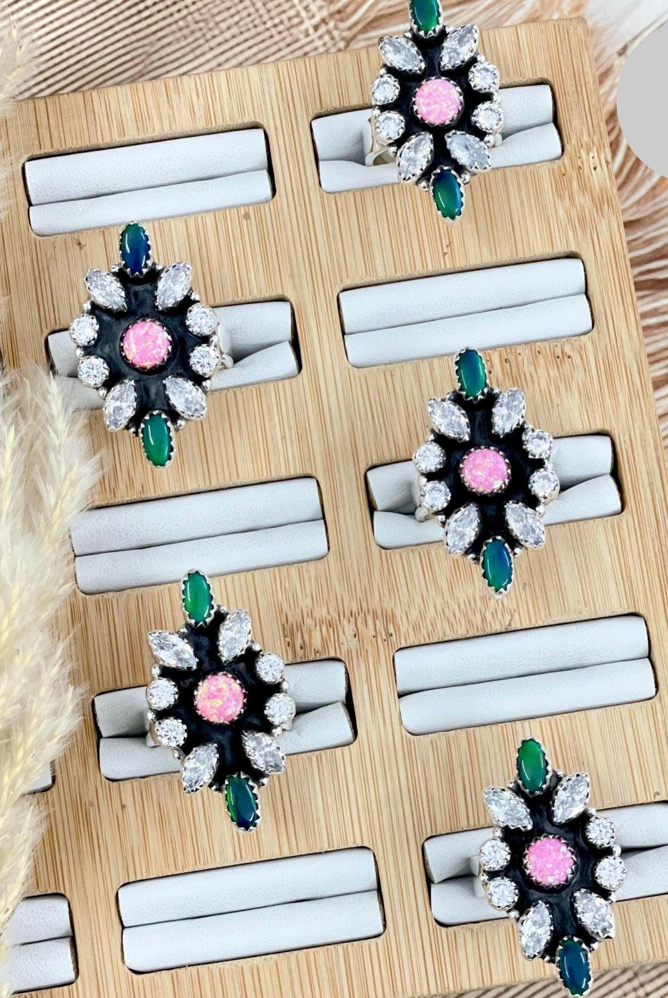 Auroras Opal & Whiter CZ Bloom Ring-Ring Sizers-Krush Kandy, Women's Online Fashion Boutique Located in Phoenix, Arizona (Scottsdale Area)