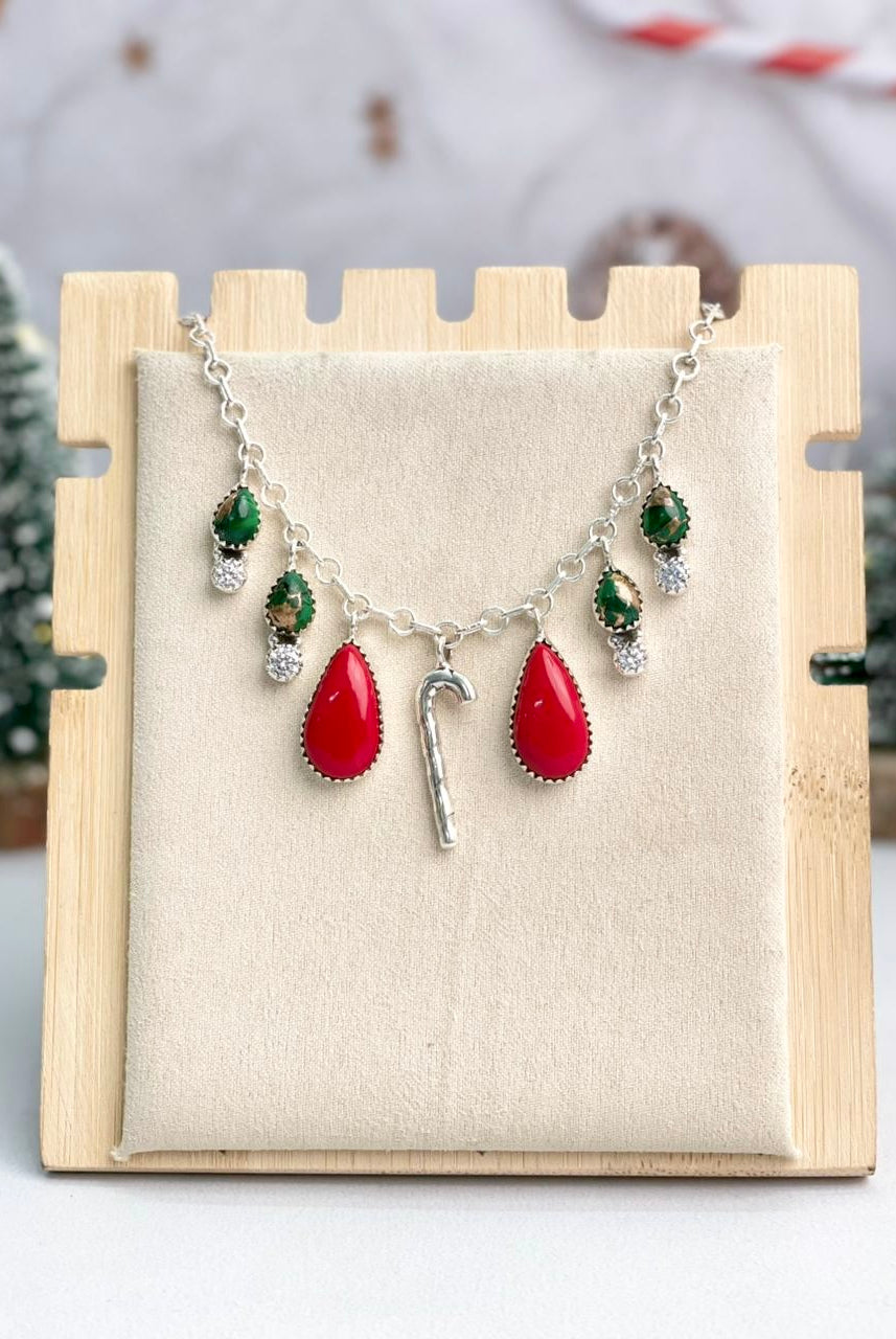 Krush Kandy Cane Charmer Necklace-Necklaces-Krush Kandy, Women's Online Fashion Boutique Located in Phoenix, Arizona (Scottsdale Area)