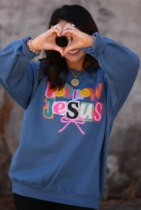 Follow Jesus Sweatshirt - MADE TO ORDER-Graphic Tees-Krush Kandy, Women's Online Fashion Boutique Located in Phoenix, Arizona (Scottsdale Area)