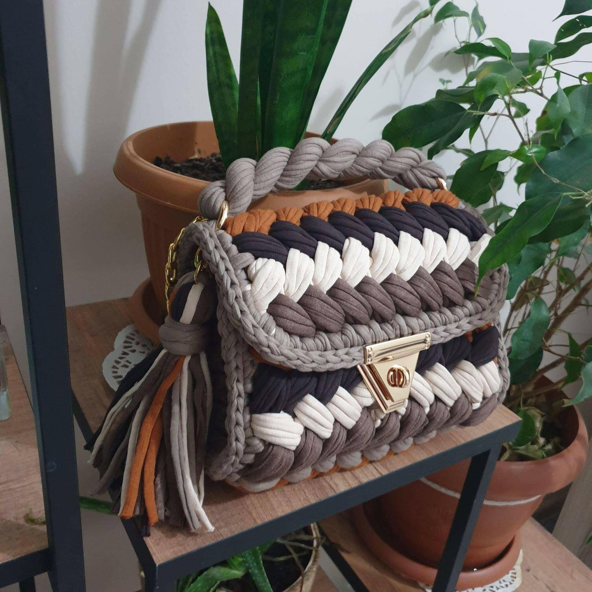 Caramel Knots Handmade Crochet Purse-handbags-Krush Kandy, Women's Online Fashion Boutique Located in Phoenix, Arizona (Scottsdale Area)