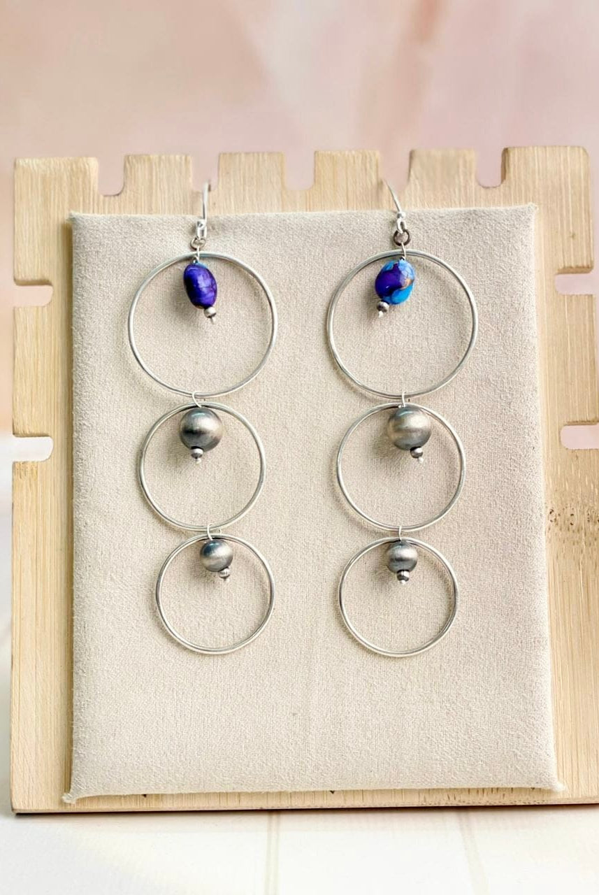 Desert Pearl Dahlia Hoops Earrings-Earrings-Krush Kandy, Women's Online Fashion Boutique Located in Phoenix, Arizona (Scottsdale Area)