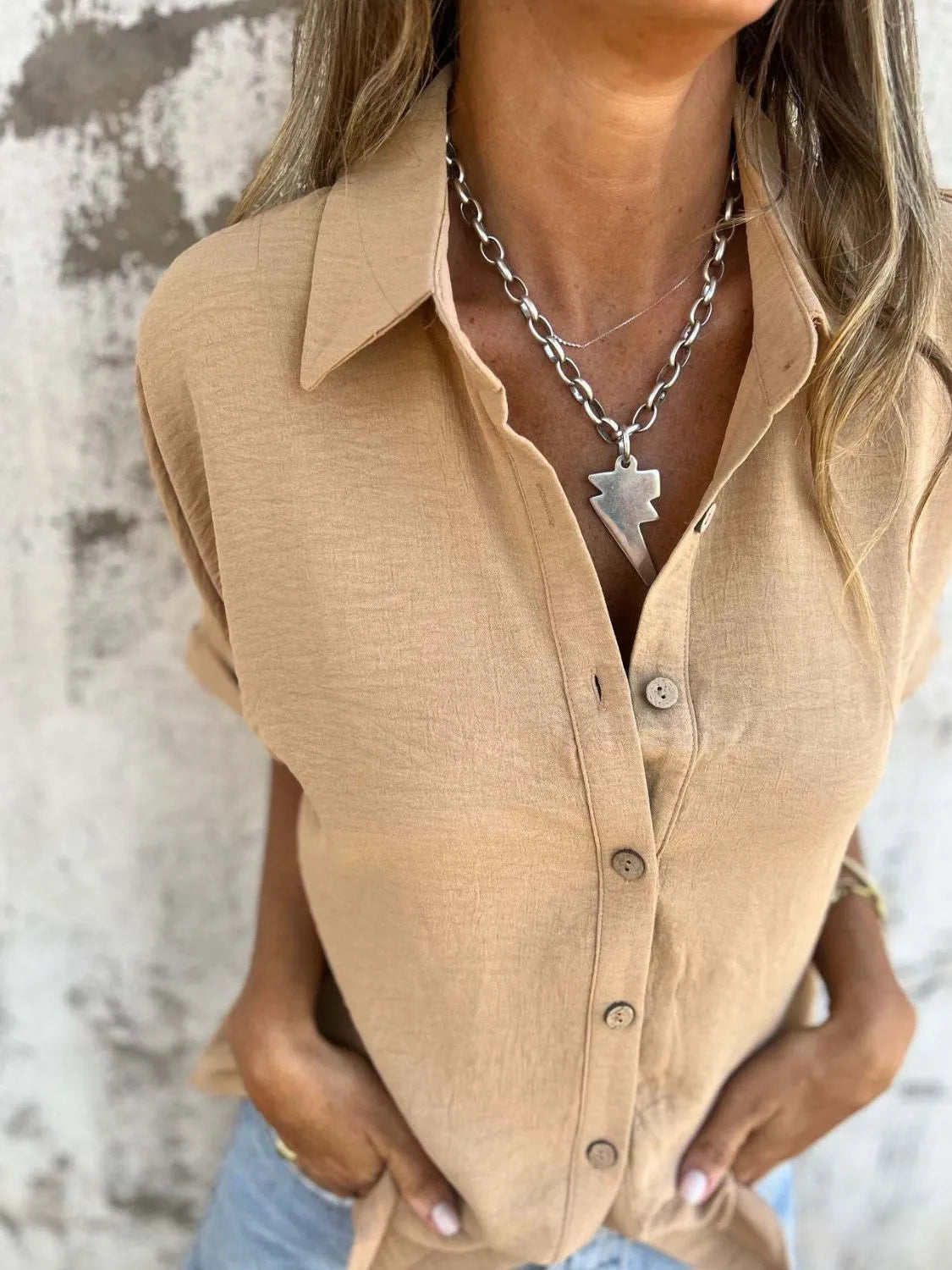 The Everyday Pop Button-Down Shirt-Krush Kandy, Women's Online Fashion Boutique Located in Phoenix, Arizona (Scottsdale Area)