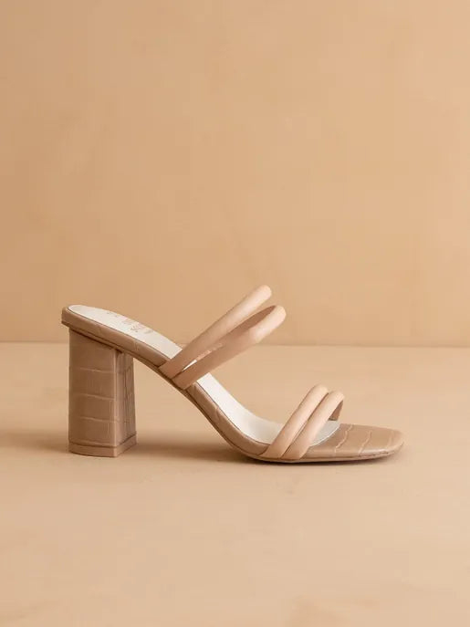 The Angela - Strappy Alligator Heels-Sandals-Krush Kandy, Women's Online Fashion Boutique Located in Phoenix, Arizona (Scottsdale Area)