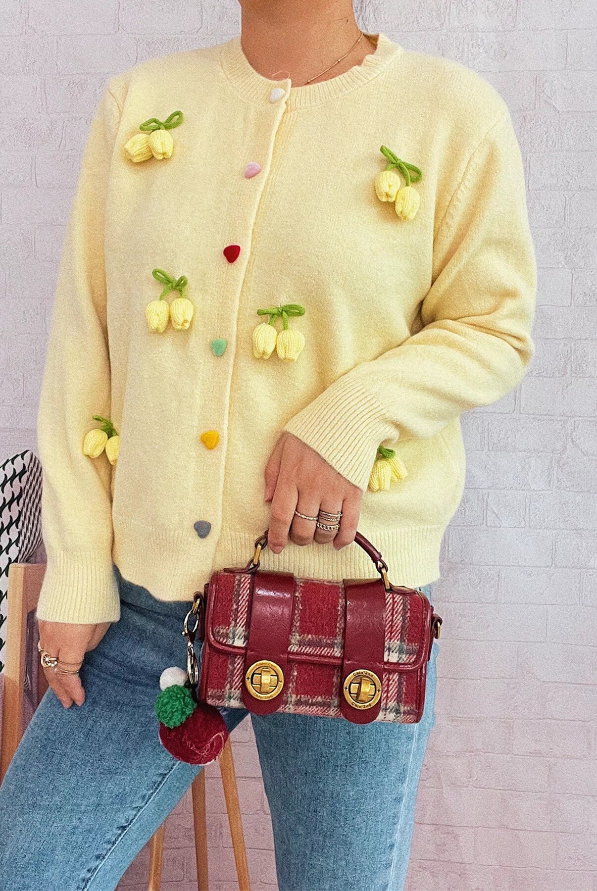 Flower Button Up Long Sleeve Cardigan-Cardigans-Krush Kandy, Women's Online Fashion Boutique Located in Phoenix, Arizona (Scottsdale Area)