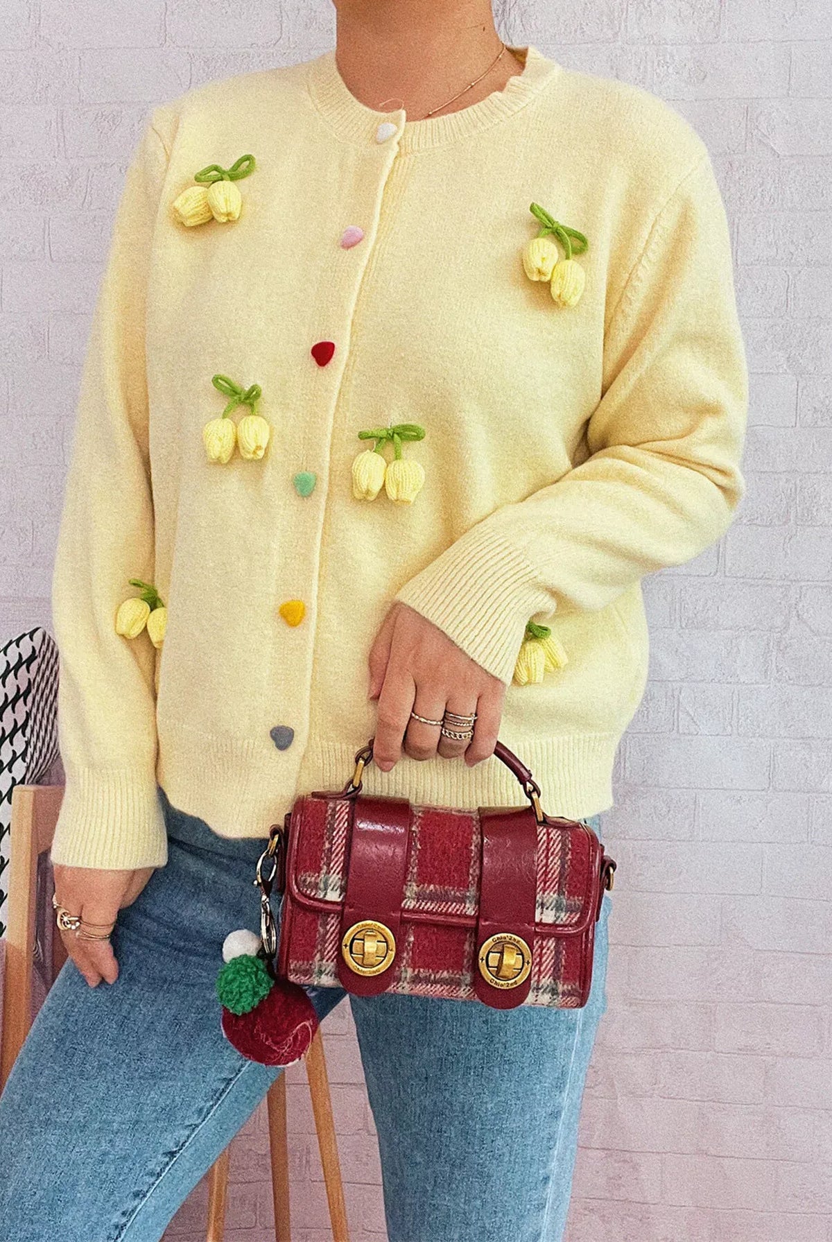 Flower Button Up Long Sleeve Cardigan-Cardigans-Krush Kandy, Women's Online Fashion Boutique Located in Phoenix, Arizona (Scottsdale Area)