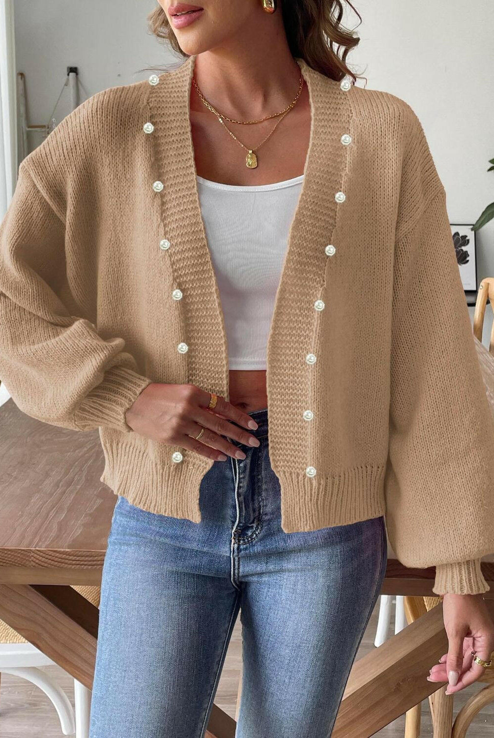 Pearl Open Front Long Sleeve Cardigan-Krush Kandy, Women's Online Fashion Boutique Located in Phoenix, Arizona (Scottsdale Area)