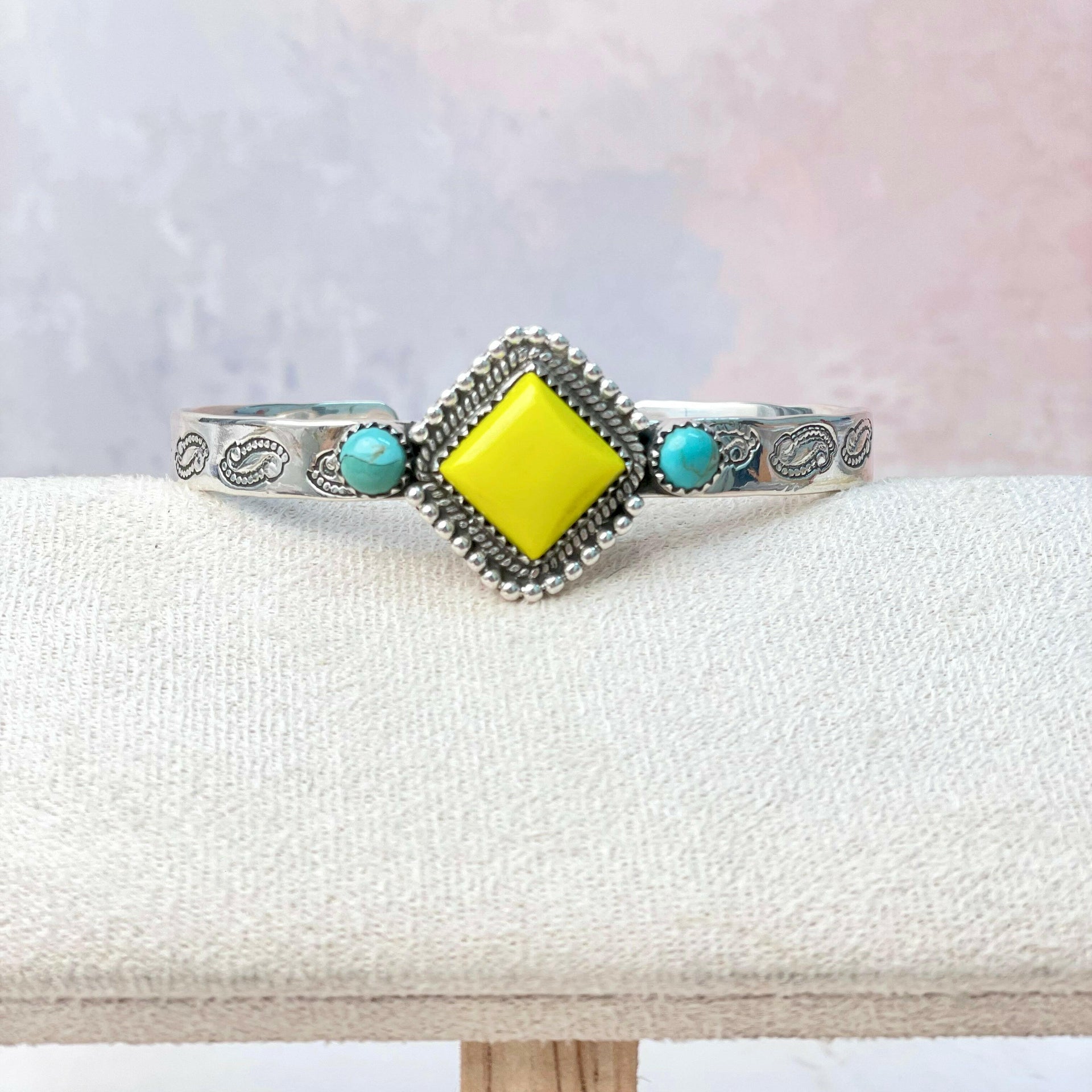 Rosarita Square Bar Turquoise Cuff-Bracelets-Krush Kandy, Women's Online Fashion Boutique Located in Phoenix, Arizona (Scottsdale Area)