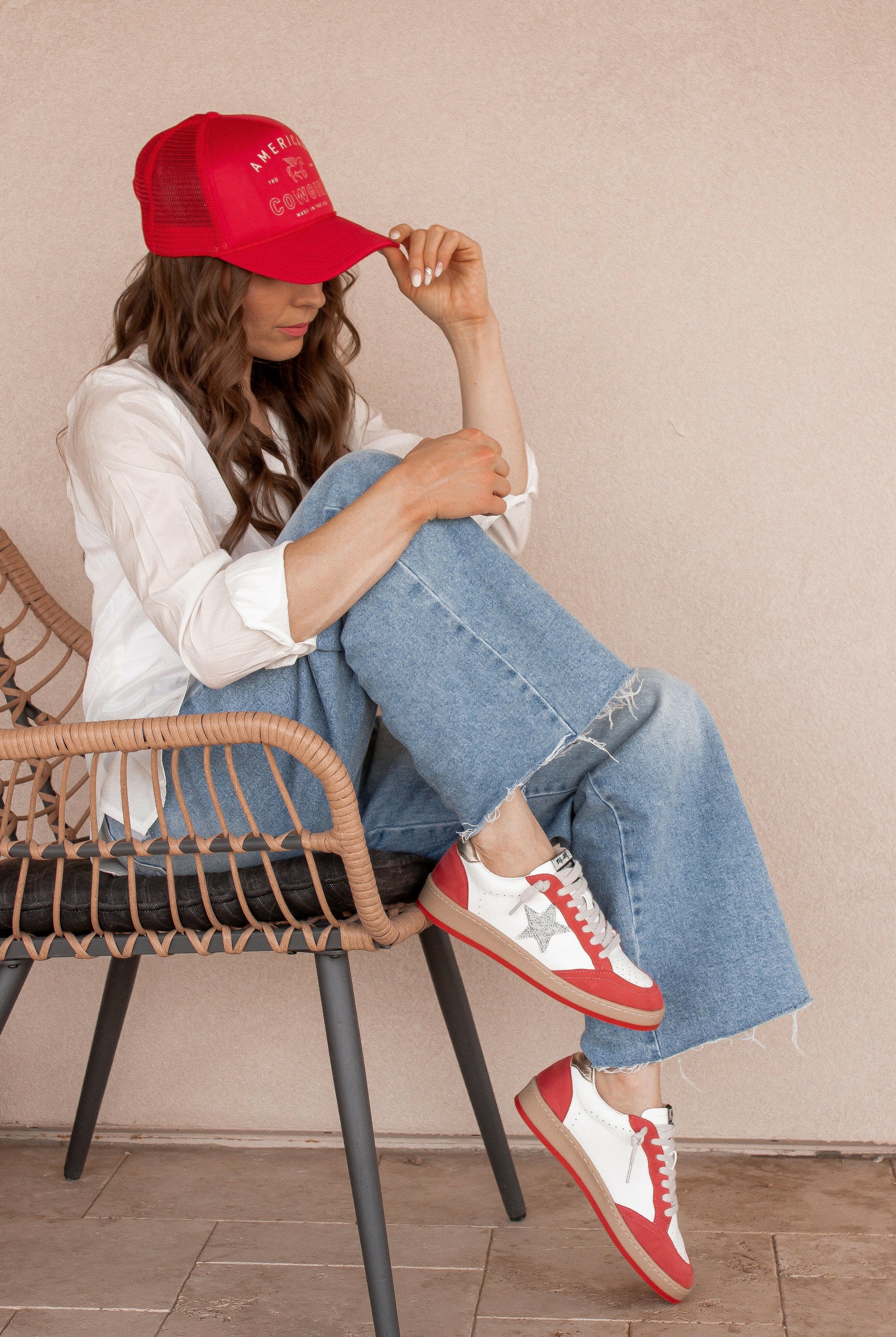 SAMBA Vintage Vibe Star Sneakers - Vintage Red-Sneakers-Krush Kandy, Women's Online Fashion Boutique Located in Phoenix, Arizona (Scottsdale Area)