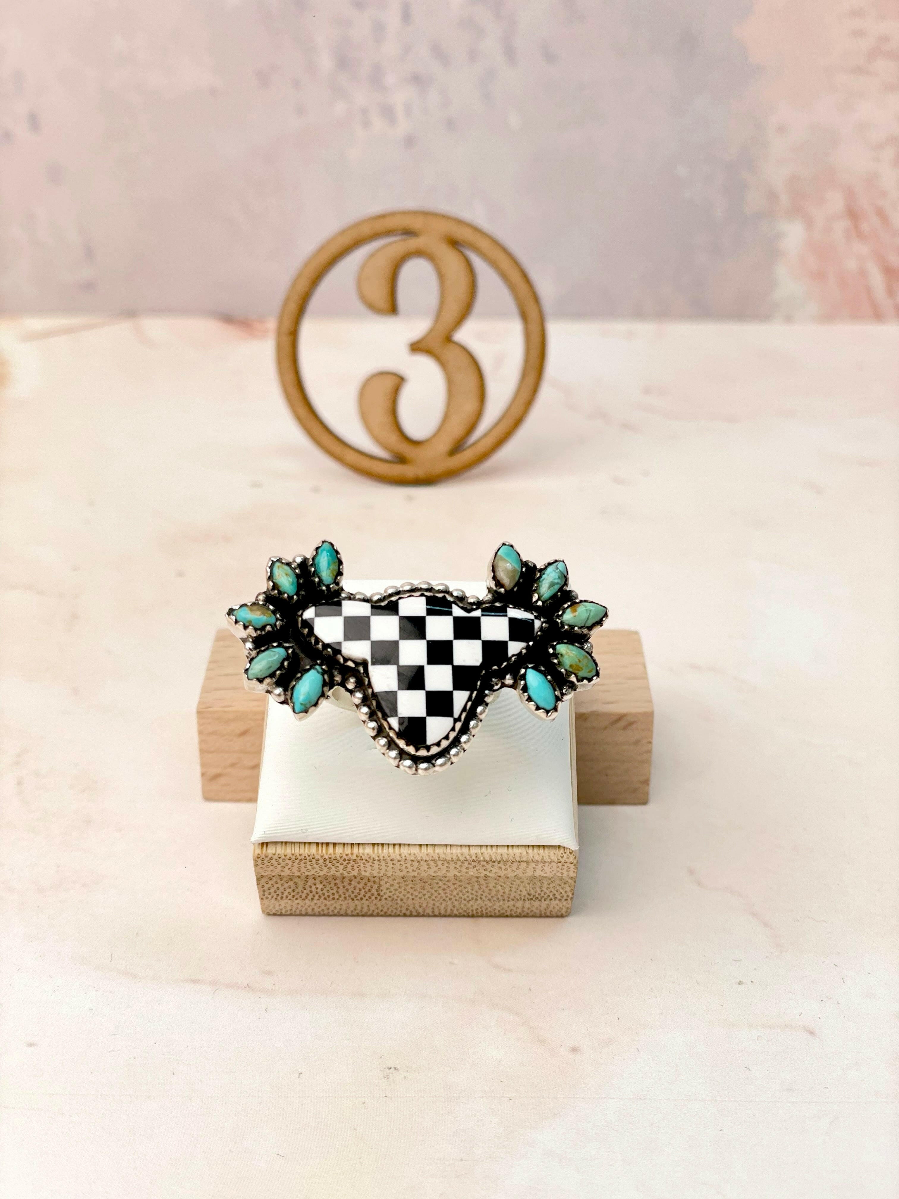Belle's Bliss Checkered Cluster Rings-Rings-Krush Kandy, Women's Online Fashion Boutique Located in Phoenix, Arizona (Scottsdale Area)
